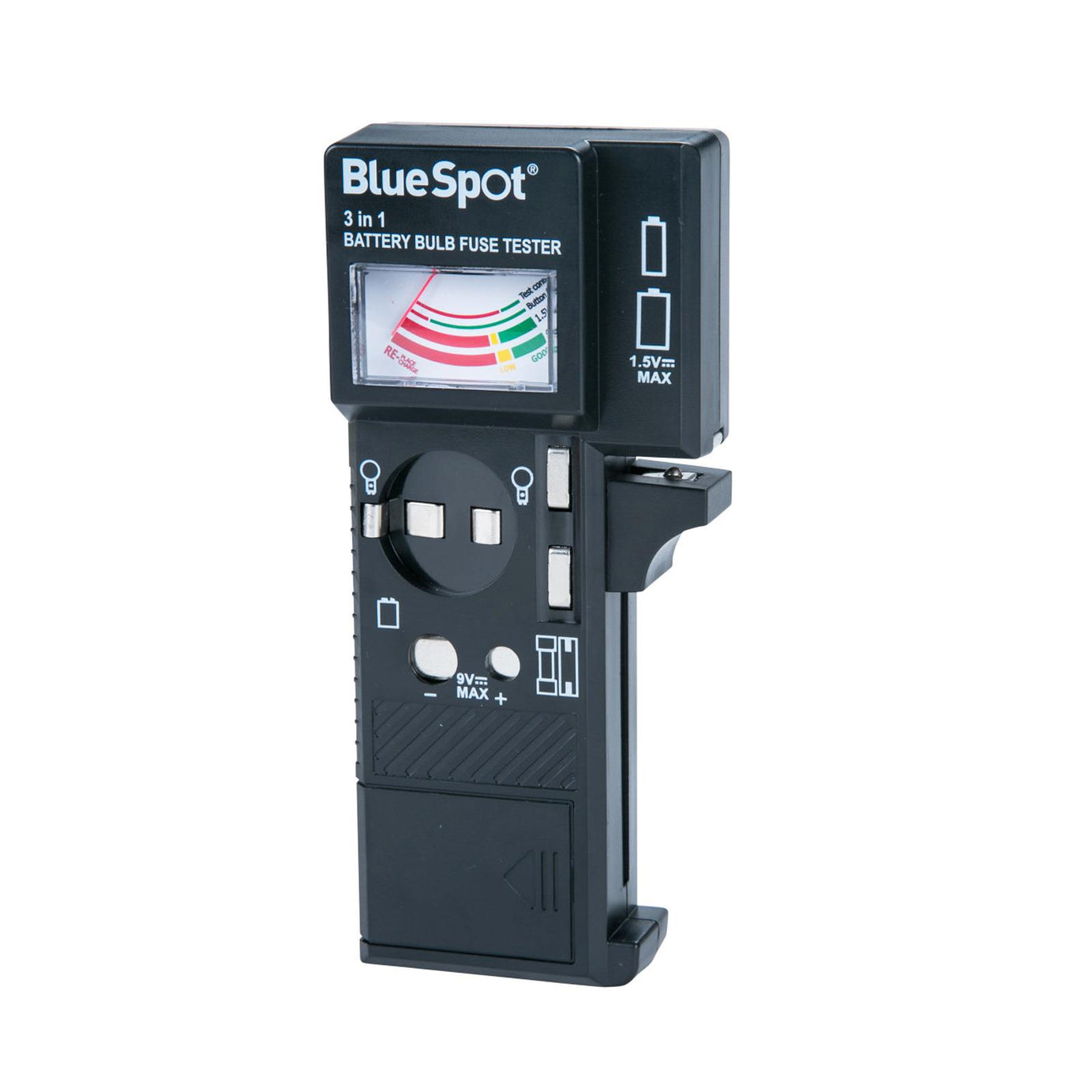 BlueSpot Battery Bulb & Fuse Tester Continuity Test Bulbs Load Test 1.5v AAA AA 9v Batteries