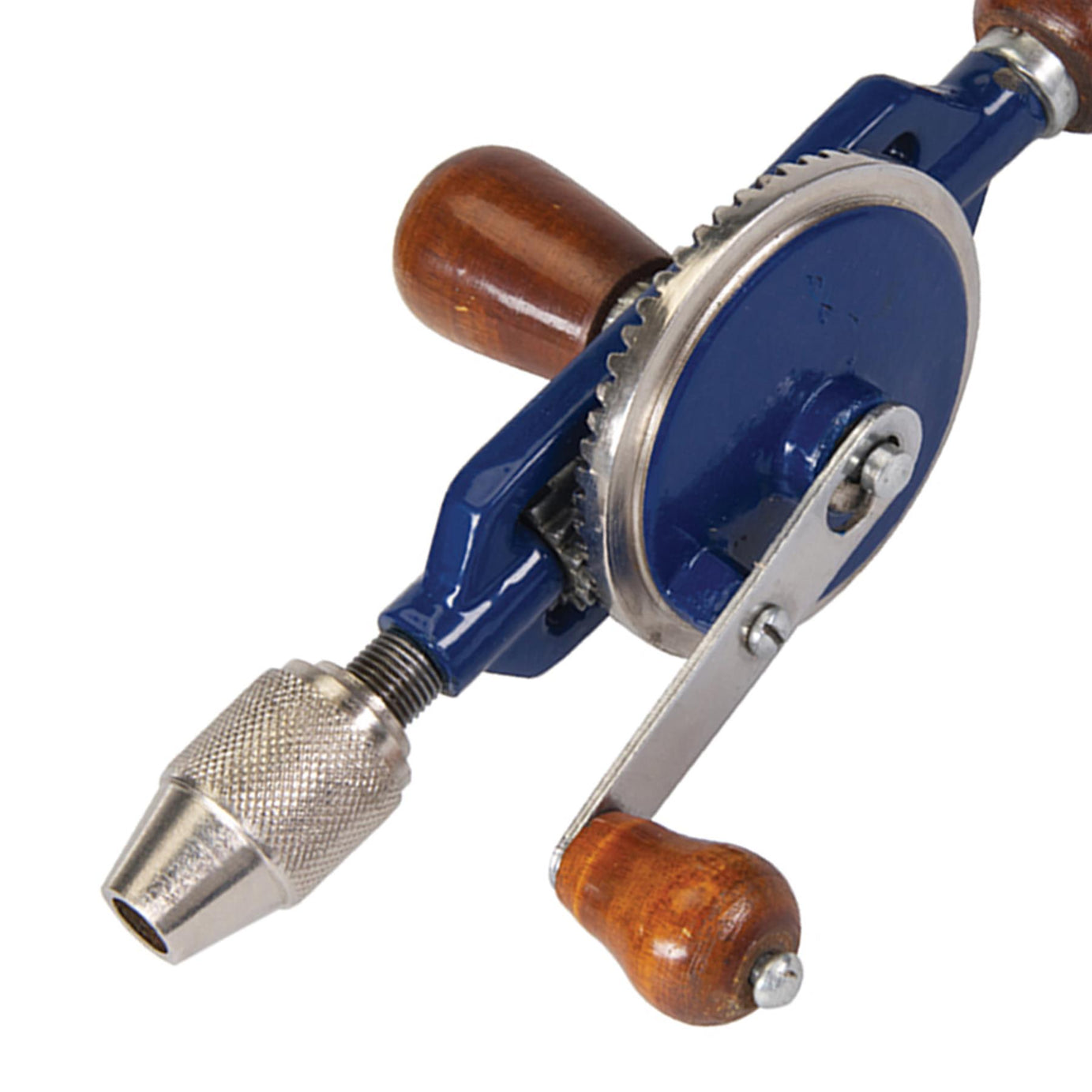 Double Pinion Hand Drill 290mm Hardwood Handles Fitted With Hand Tightened Chuck