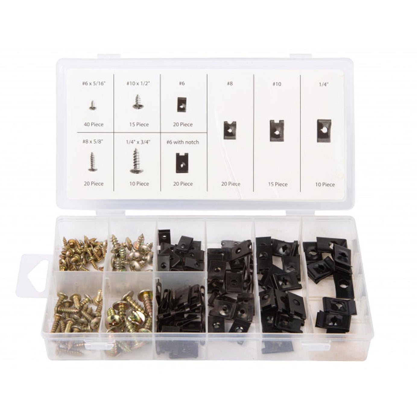 170 Piece Assorted U Clip And Screw Set Speed Nut Kit Car Caravan Car