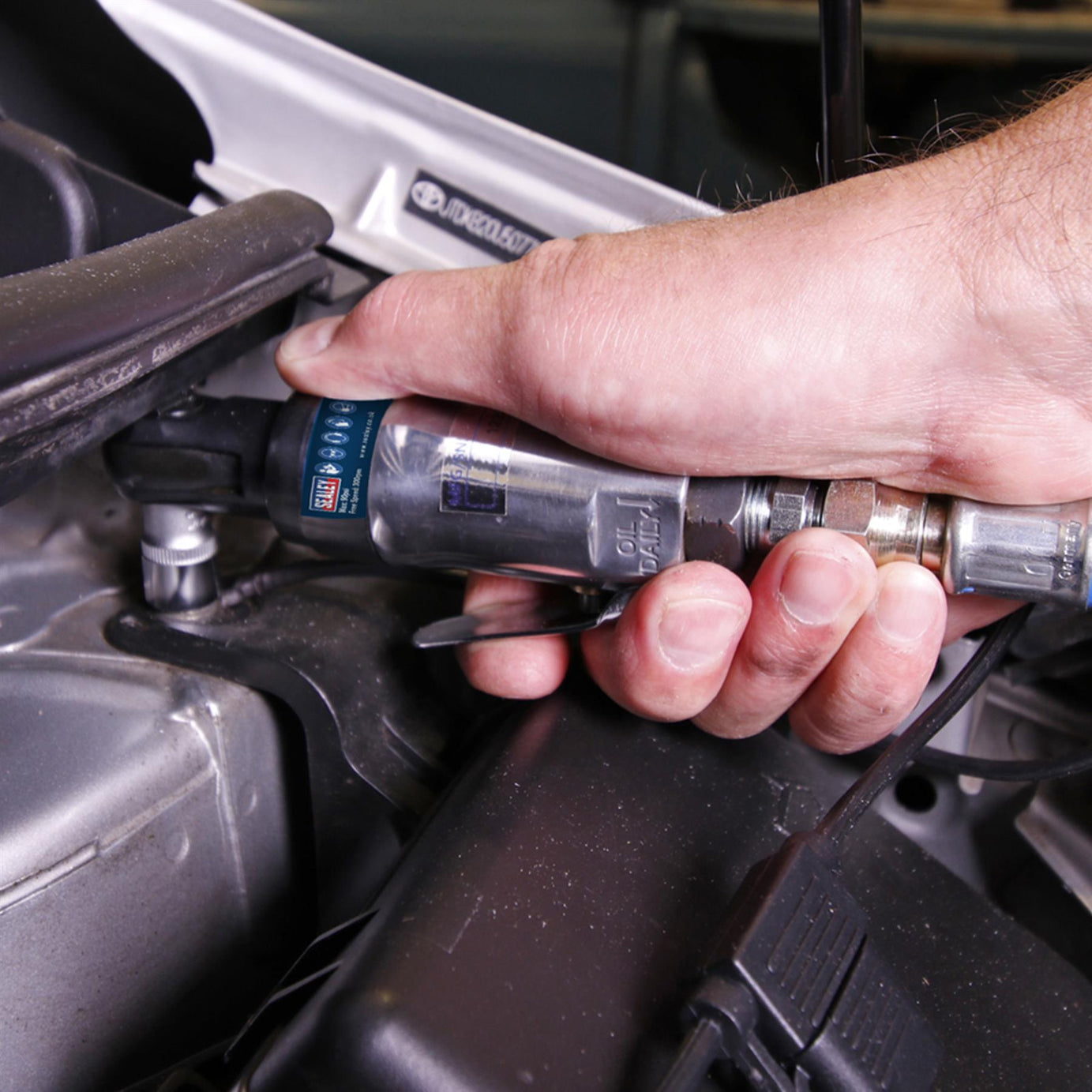 Sealey Air Ratchet Wrench 1/4"Sq Drive Super Stubby