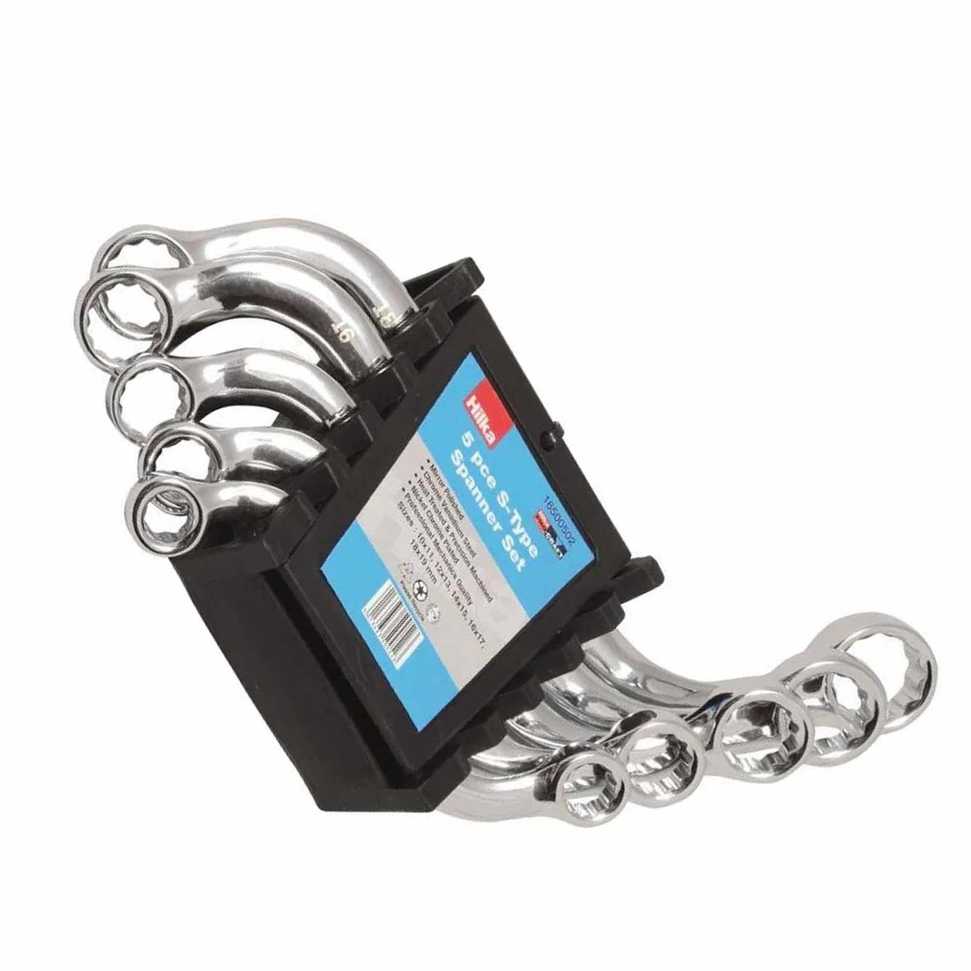 Hilka 5pcs Type Double Ended Ring Spanner Wrench Set 10-19mm Metric