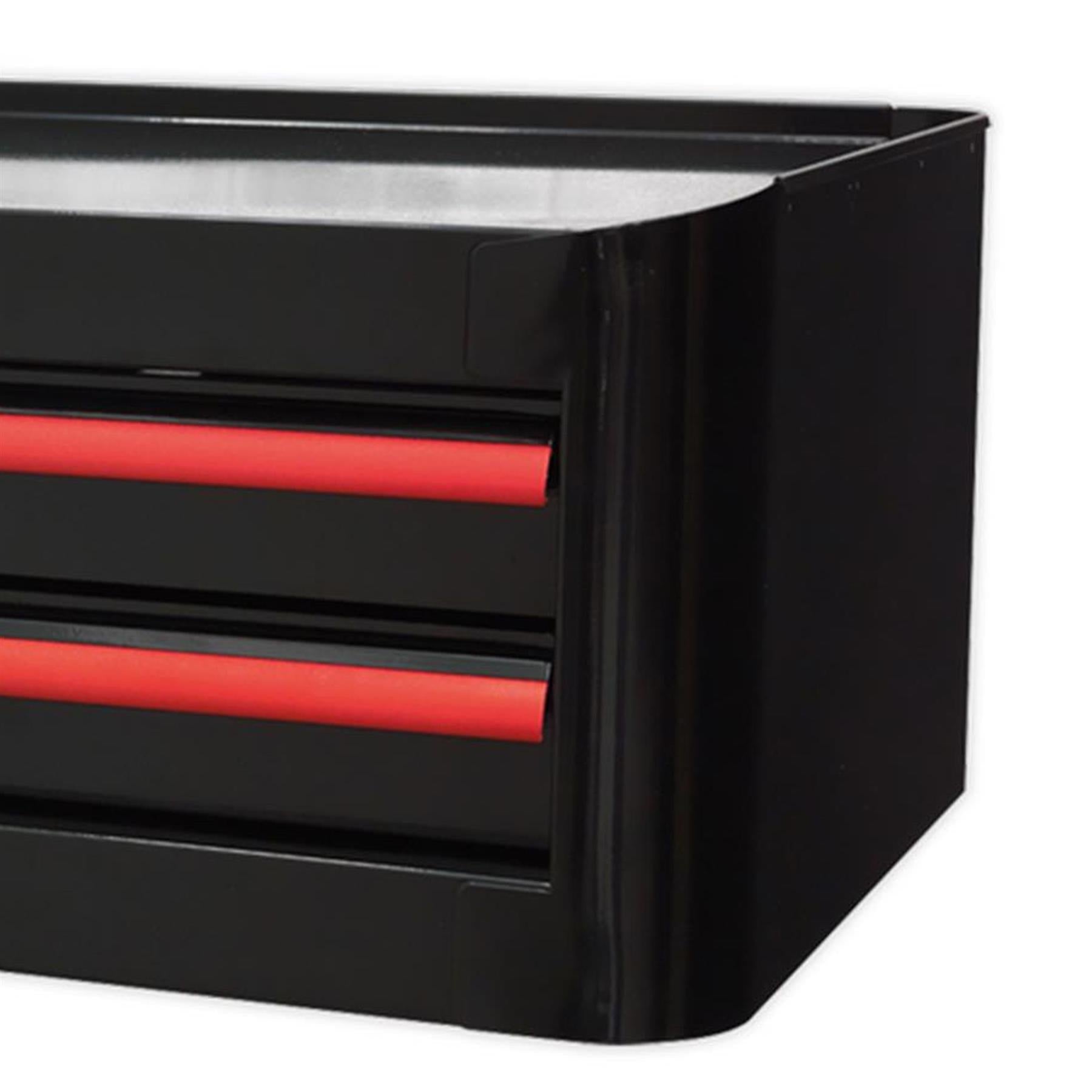 Sealey Mid-Box 2 Drawer Retro Style - Black/Red Anodised Draw Pulls