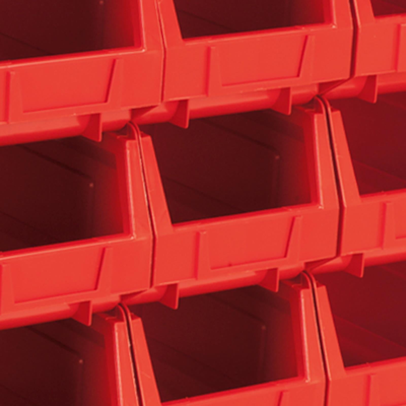 Sealey Plastic Storage Bin 150 x 240 x 130mm - Red Pack of 24