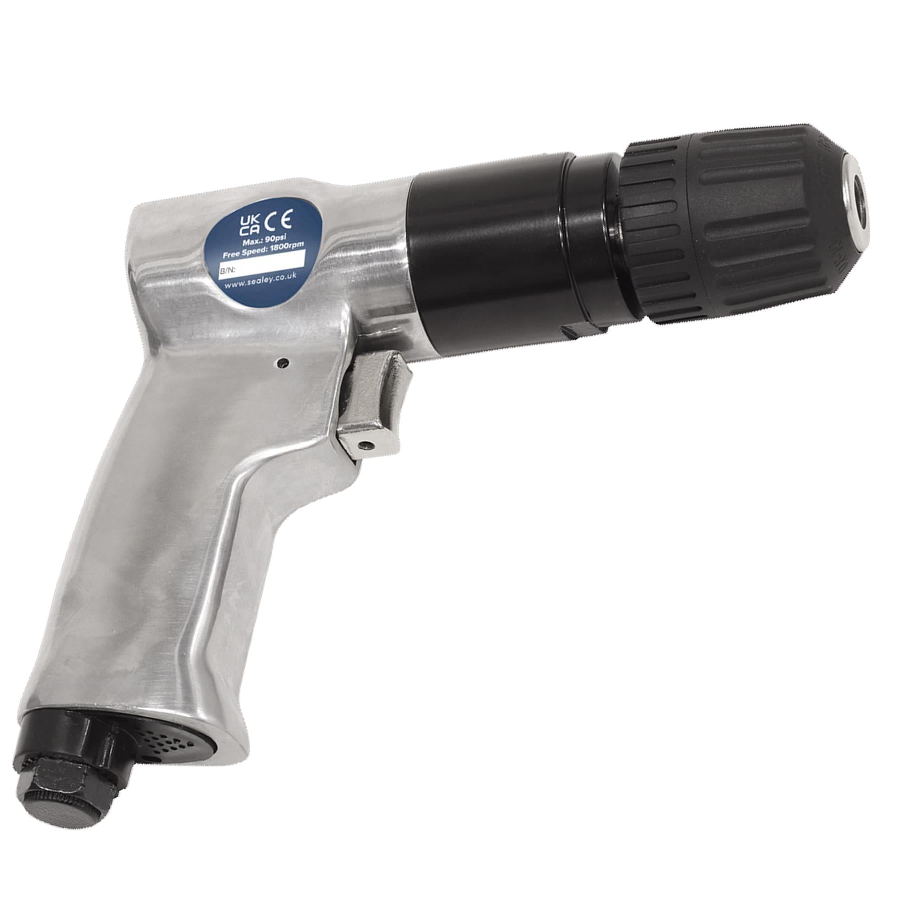 Sealey Air Drill Ø10mm Reversible with Keyless Chuck