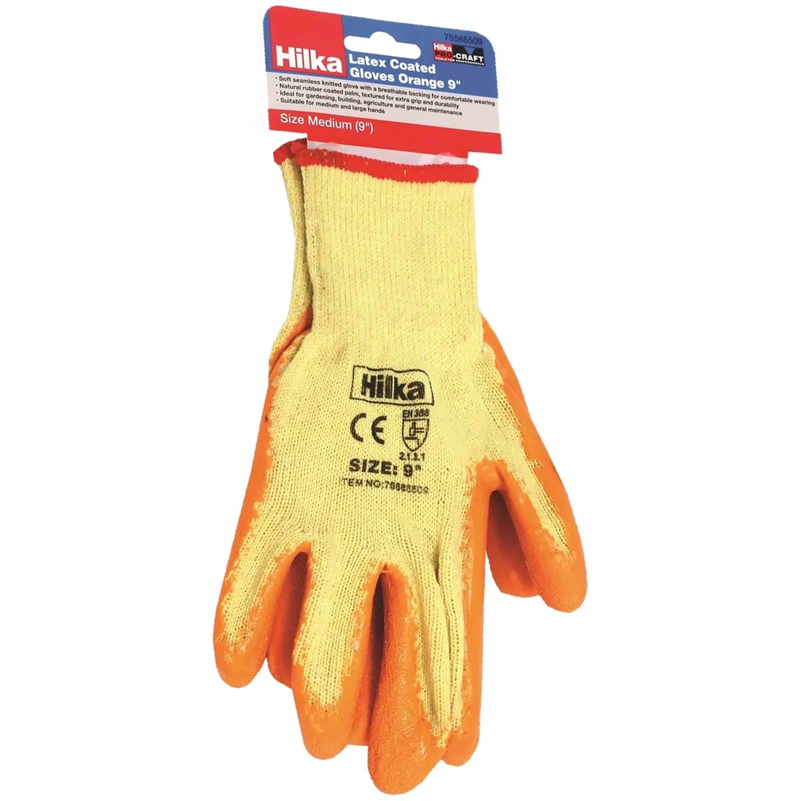 Orange Latex Coated Work Gloves