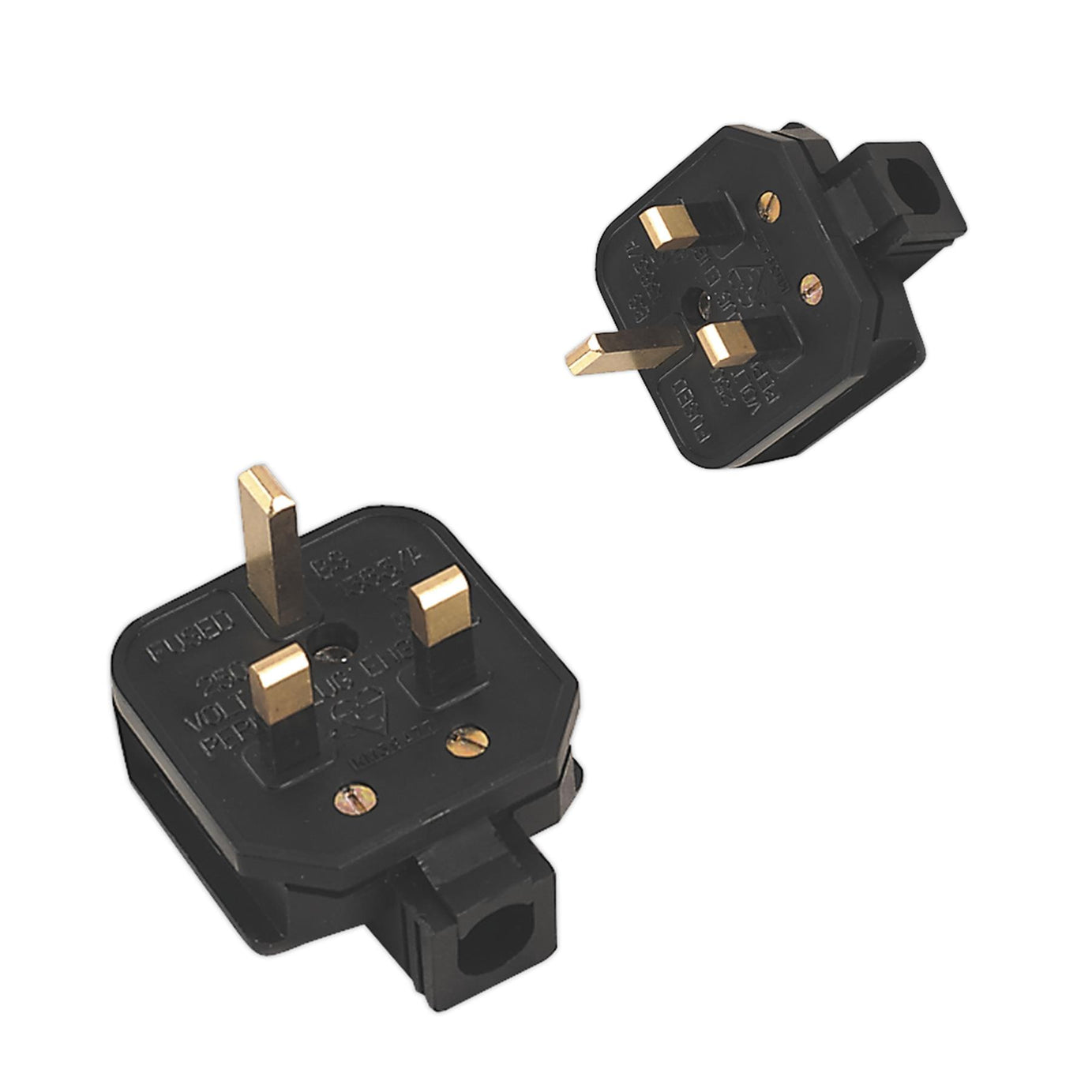 Rubber Plug Black 13A heavy-duty plug. PL/13/3S Sealey