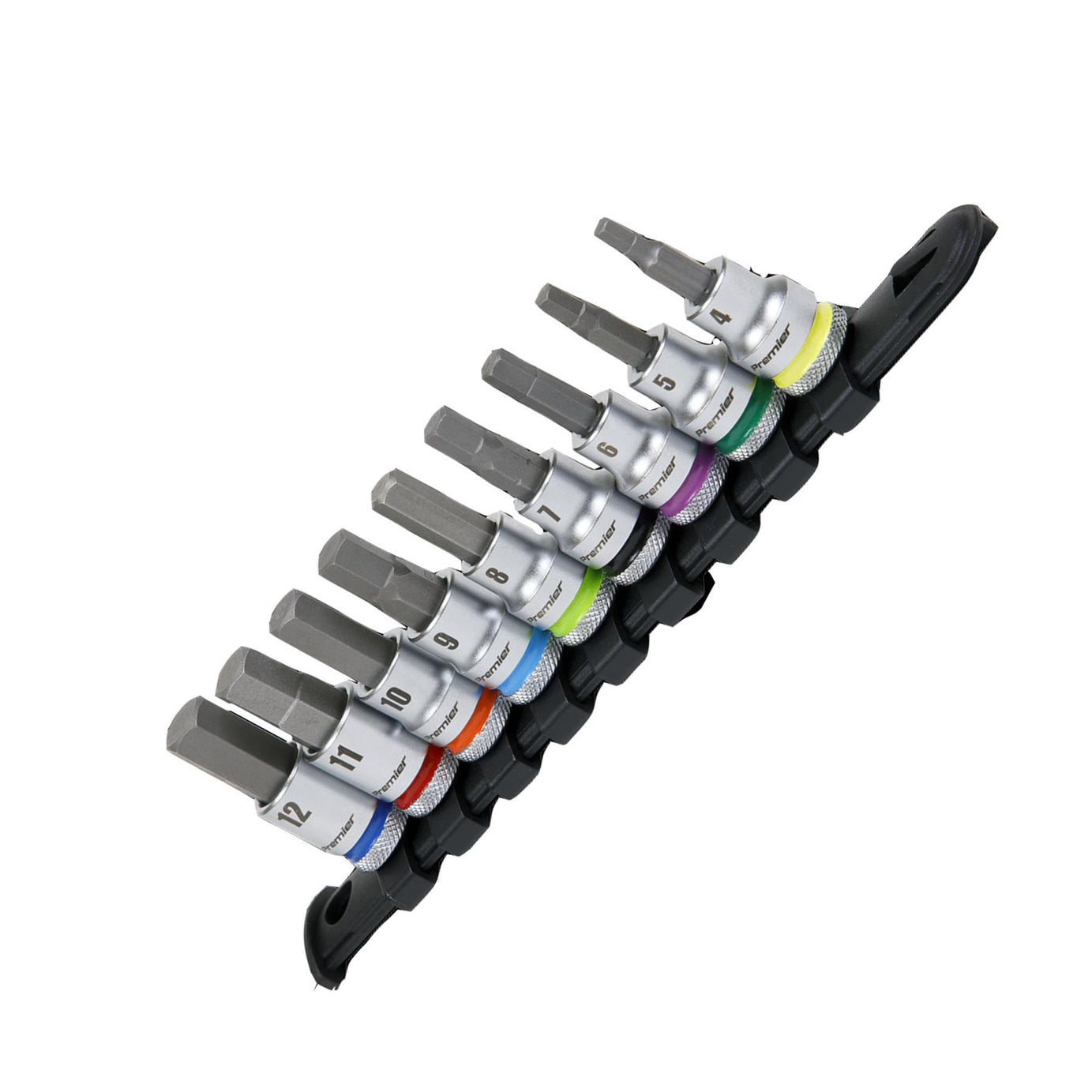 Sealey Hex Socket Bit Set 9pc 3/8"Sq Drive  - Platinum