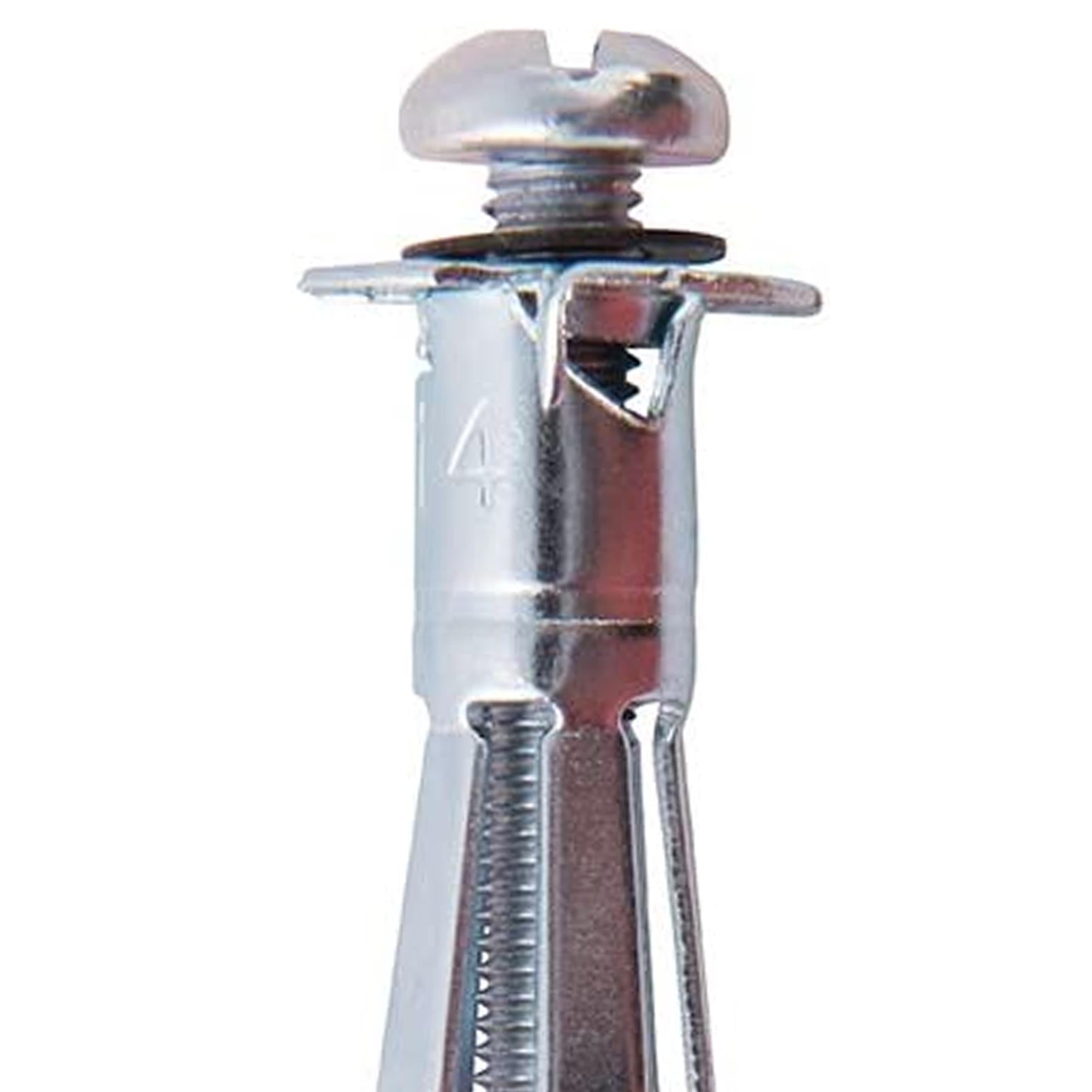 Hollow Wall Anchors Flush Finish With Anti-Rotation Barbs 40Pk M5 X 52mm
