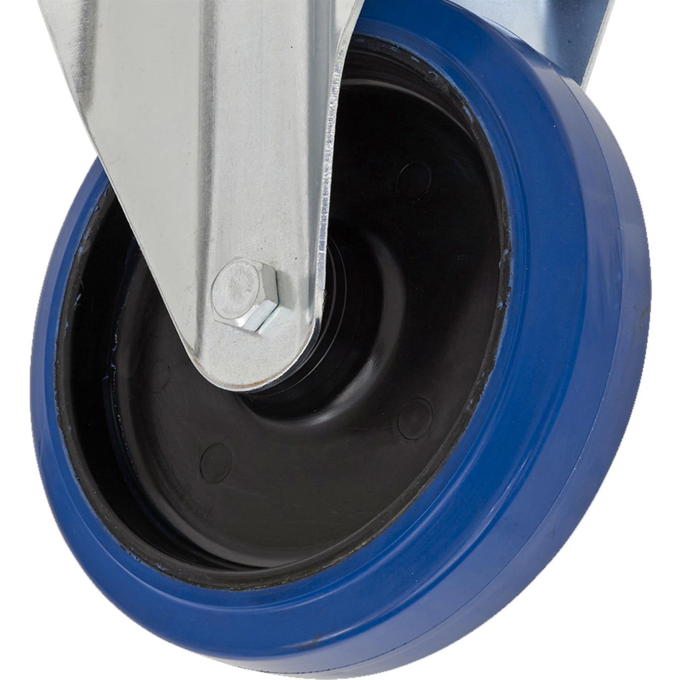 Sealey Heavy-Duty Blue Elastic Rubber Fixed Castor Wheel 125mm