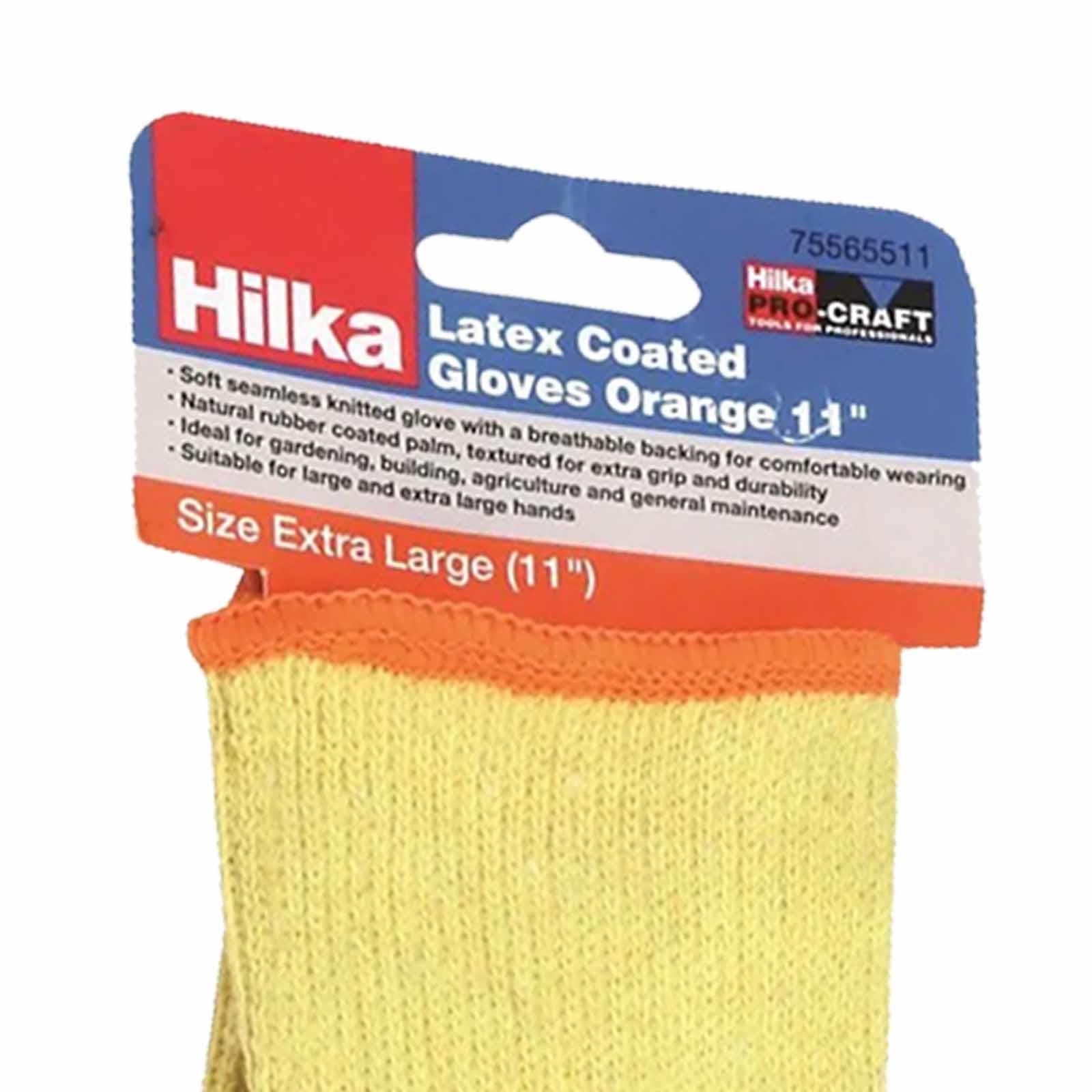 Orange Latex Coated Work Gloves