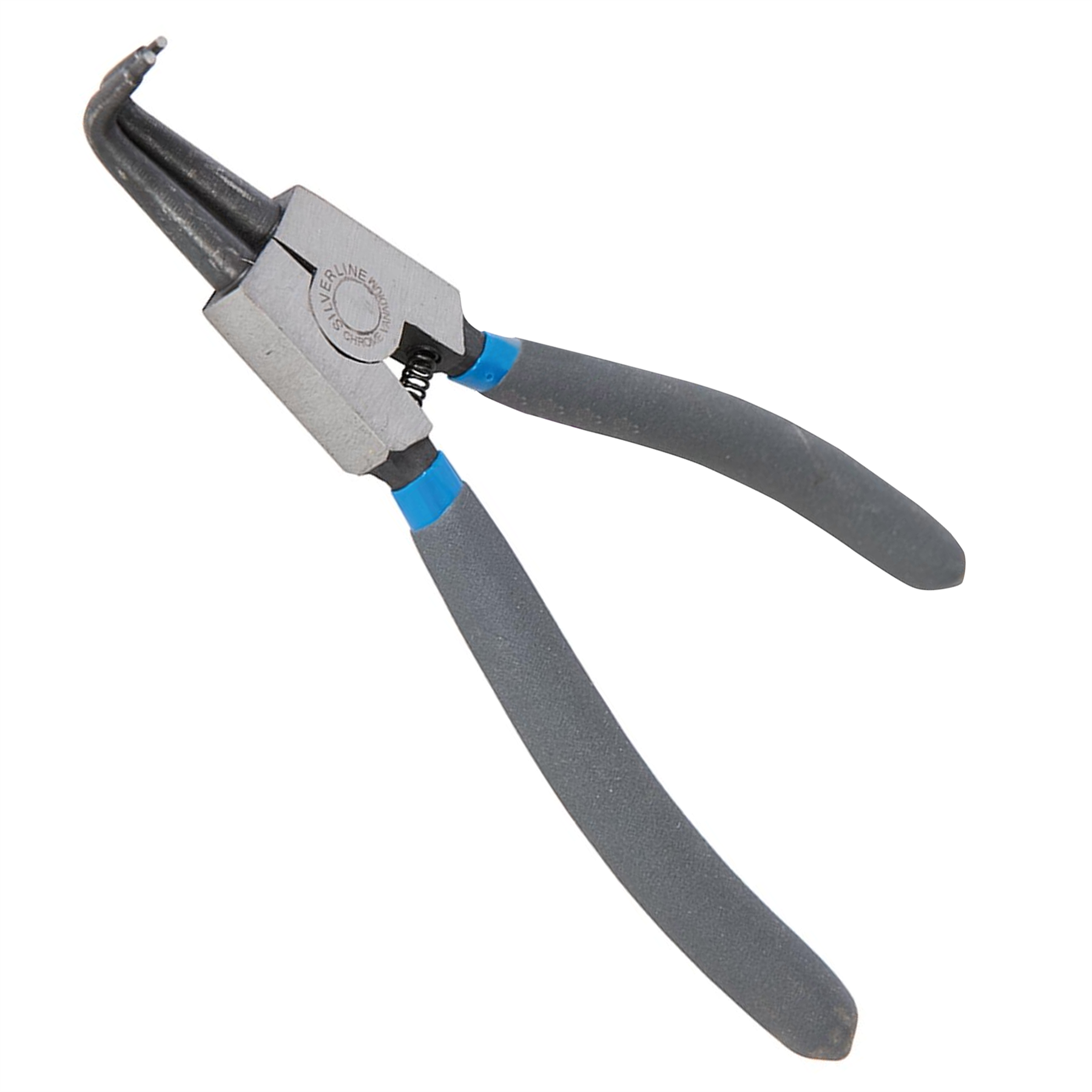 Bent External Circlip Pliers - 180mm Chrome Vanadium Tips And Pvc Dipped Handles