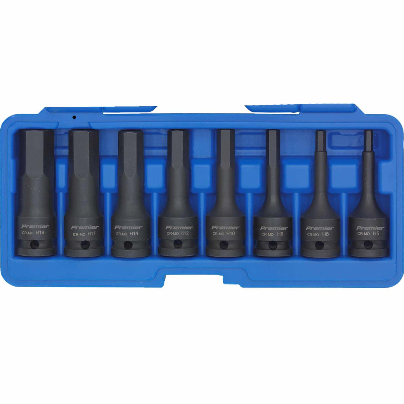 Sealey Impact Hex Socket Bit Set 8pc 1/2"Sq Drive