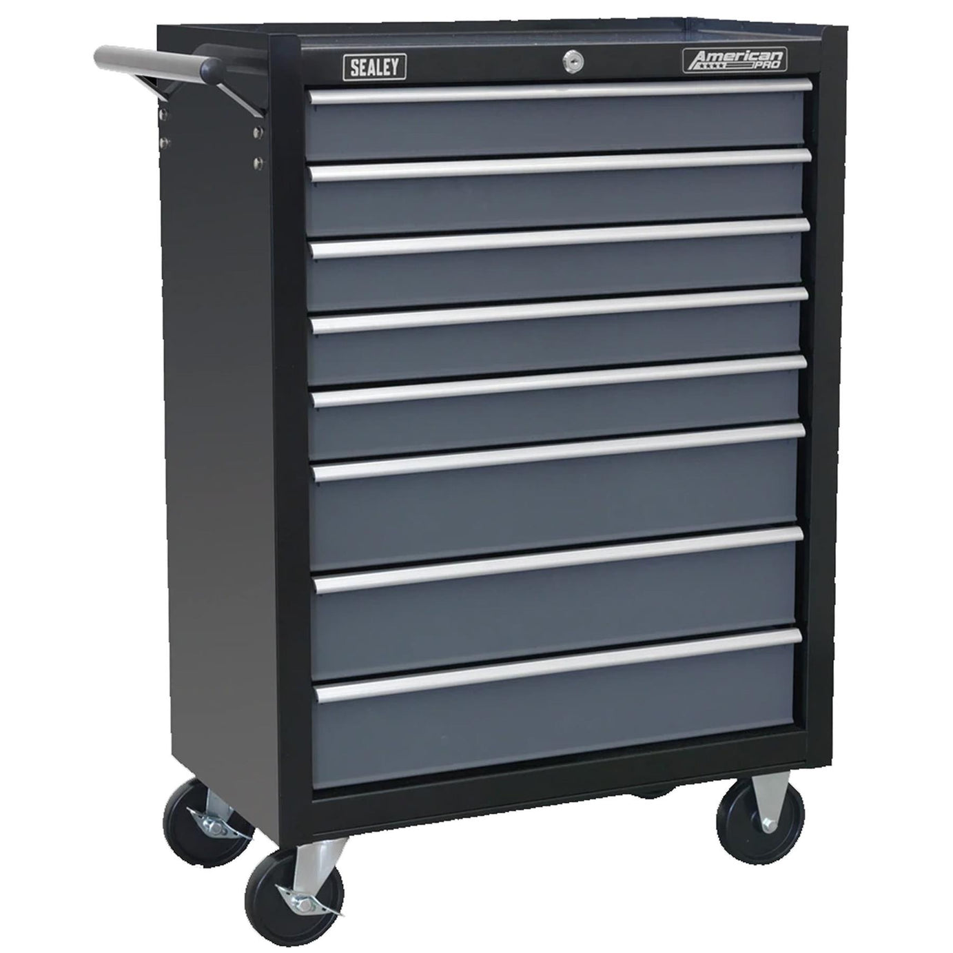 Sealey Rollcab 8 Drawer with Ball Bearing Slides - Black/Grey