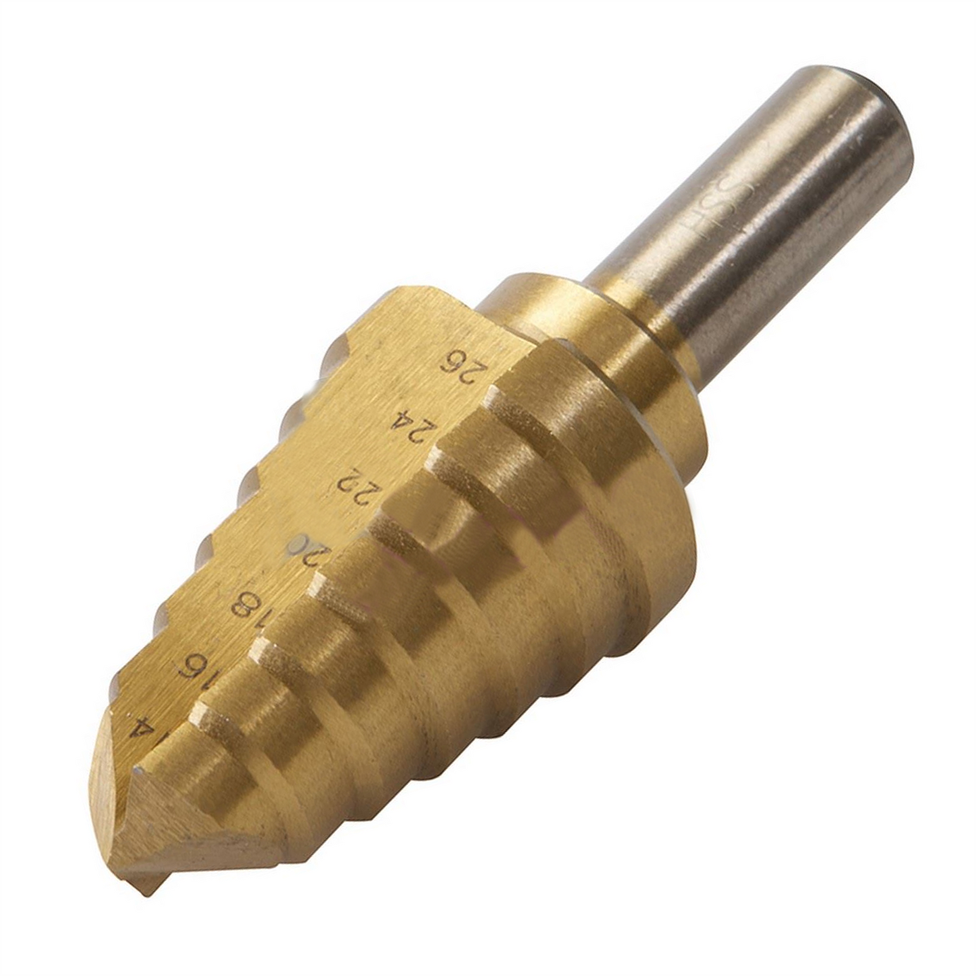 Titanium-Coated Hss Step Drill Bit 14mm - 26mm DIY Tools Produces Accurate Holes