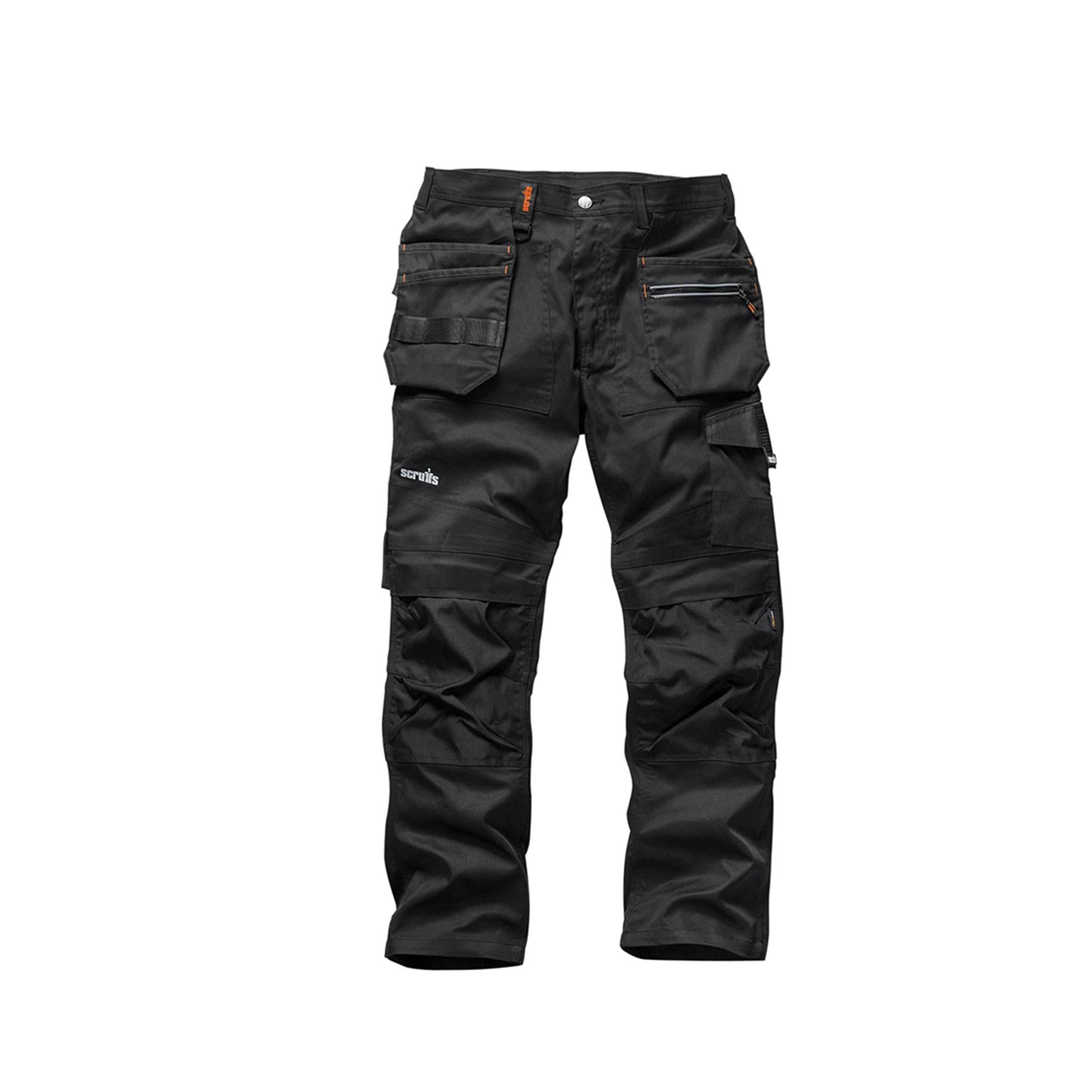 Scruffs Pro Trade Flex Plus Slim Fit Work Trousers 36" L Black Men's