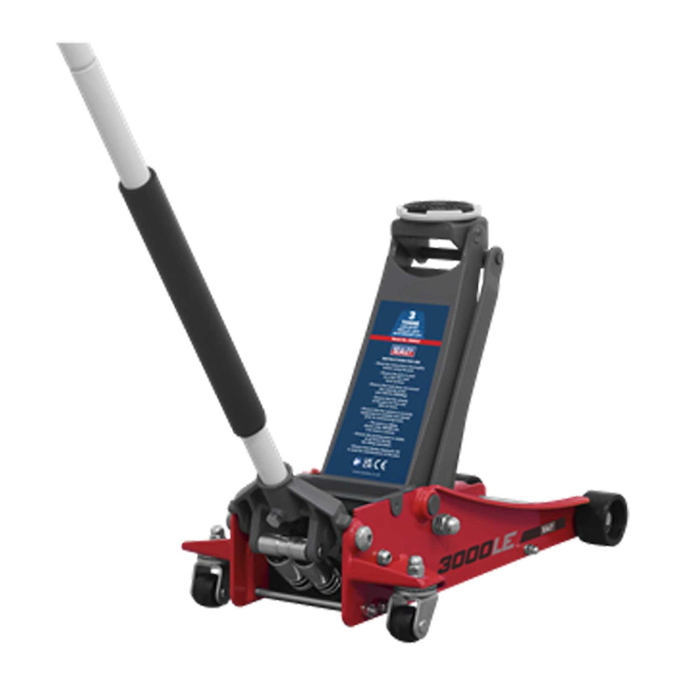 Sealey Trolley Jack 3tonne Low Profile Rocket Lift Red