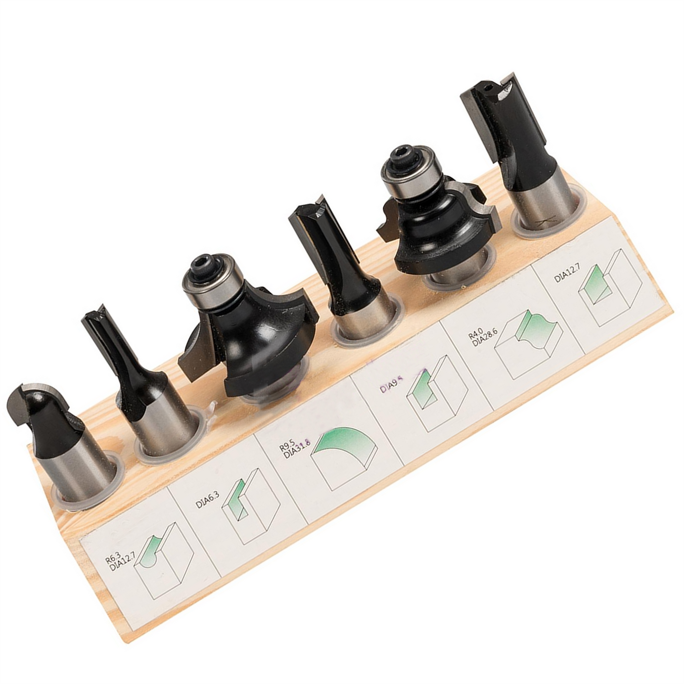 1/2" Router Starter Kit 6Pce Twin Flutes For Clean, Precise Cutting New