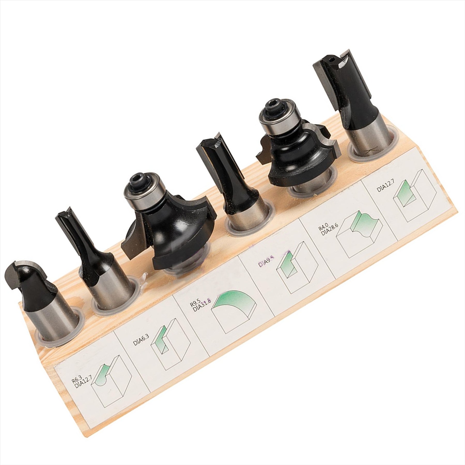 1/2" Router Starter Kit 6Pce Twin Flutes For Clean, Precise Cutting New