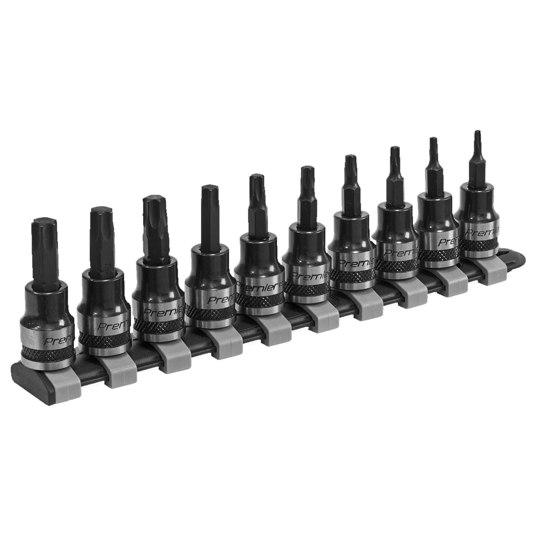 Sealey TRX-Star* Socket Bit Set 10pc 3/8"Sq Drive Black Series