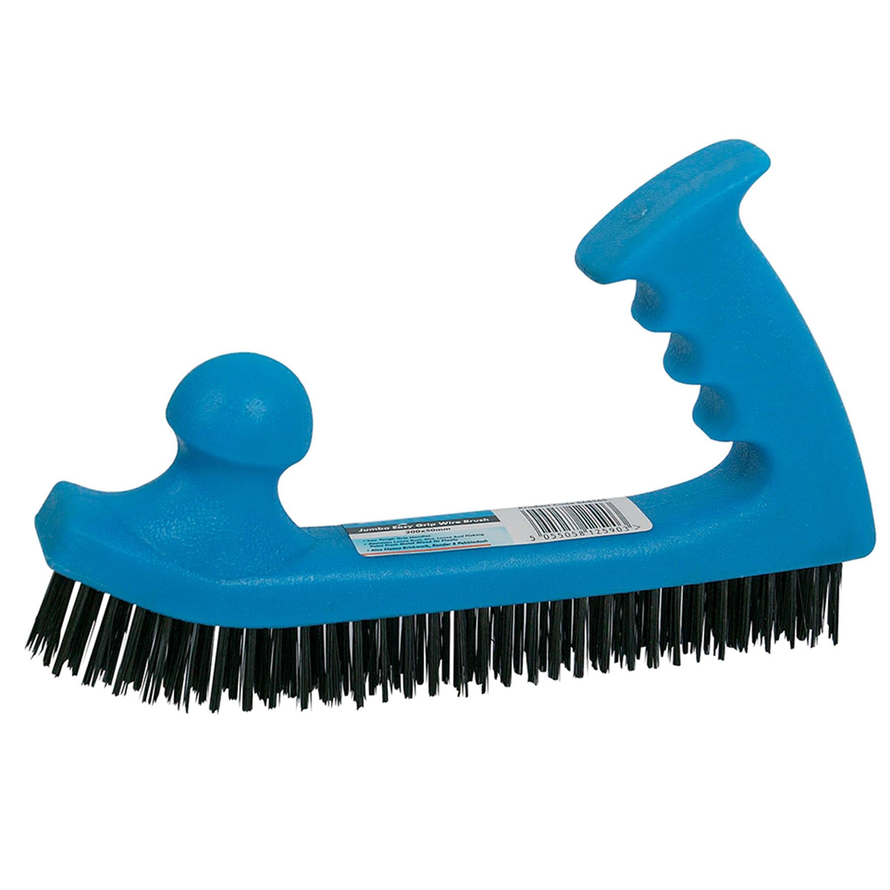 Wire Brush Jumbo Easy Grip - 200 X 50mm Heavy Duty Double-Handed Polypropylene