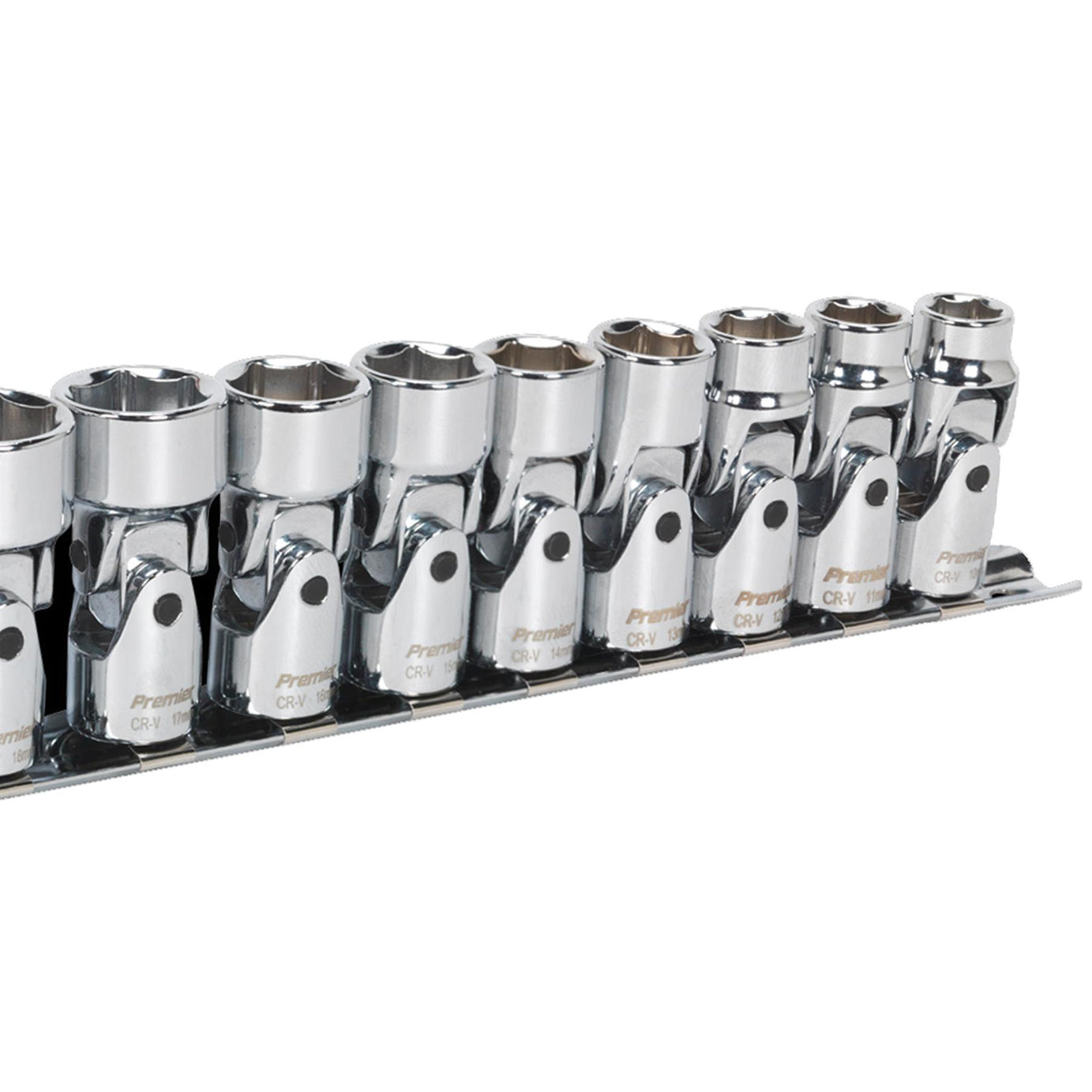 Sealey Universal Joint Socket Set 10pc 3/8"Sq Dr 6pt WallDrive MM