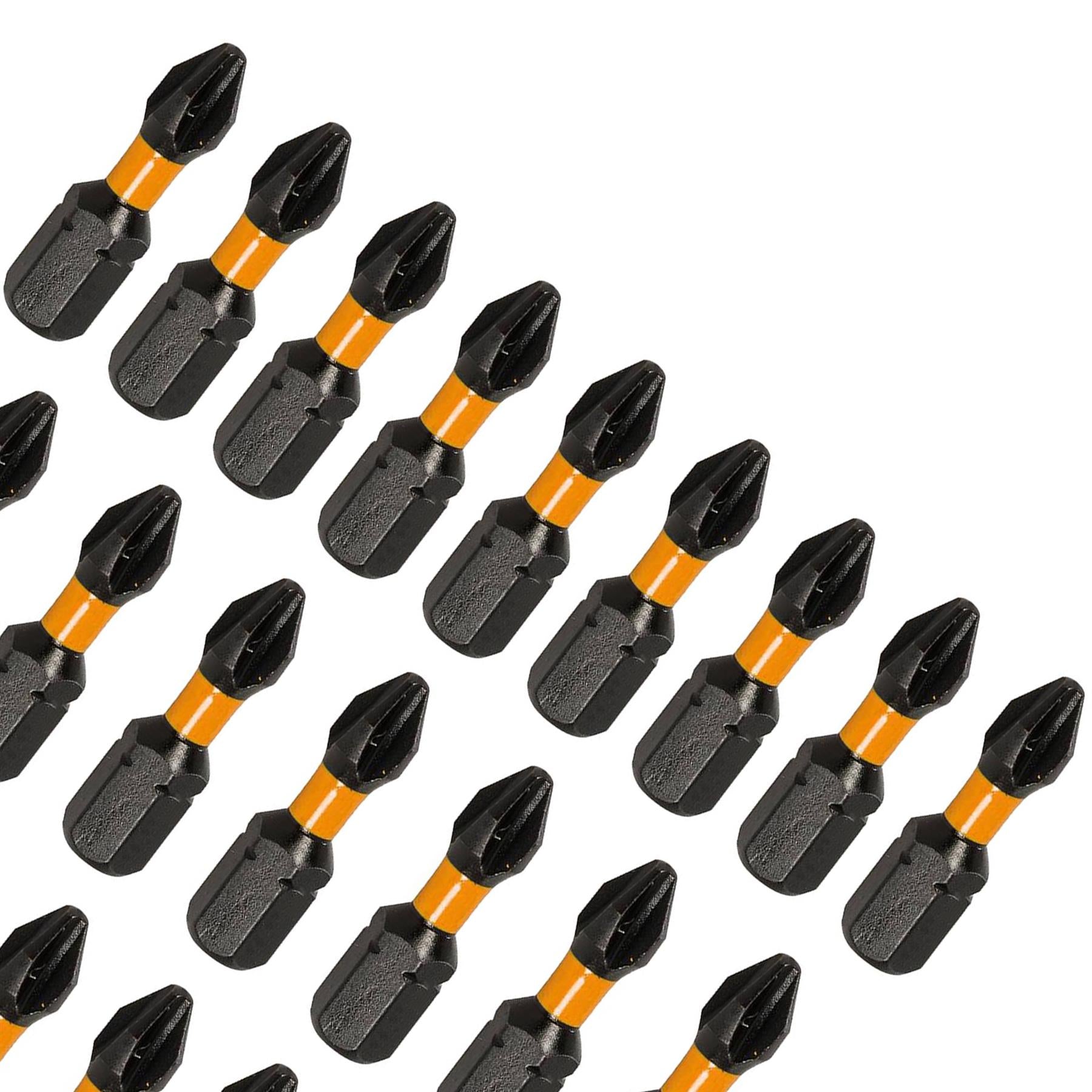 Phillips Screwdriver Impact Bit PH2 High Torque Premium S2 Steel Drills 25pk