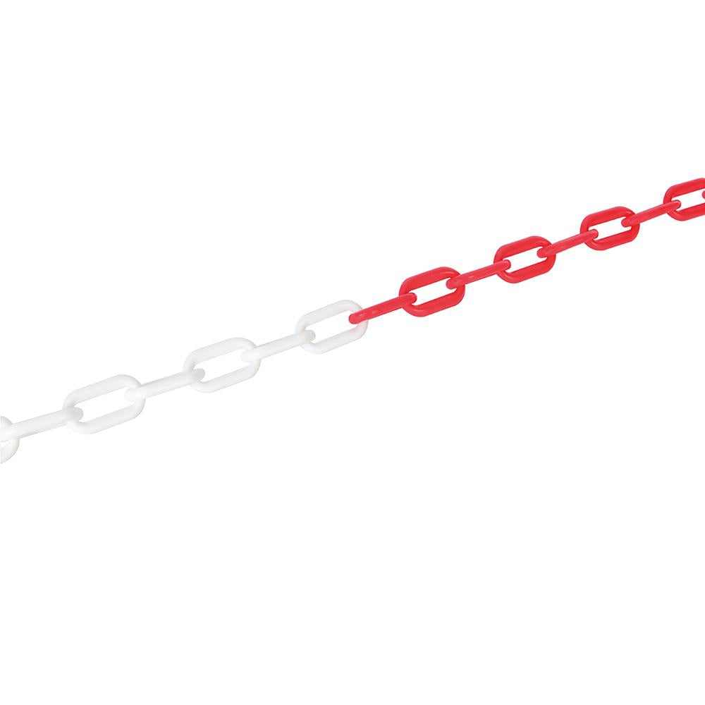 Plastic Chain Red/White 6mm X 5M Strong Plastic Construction Weatherproof