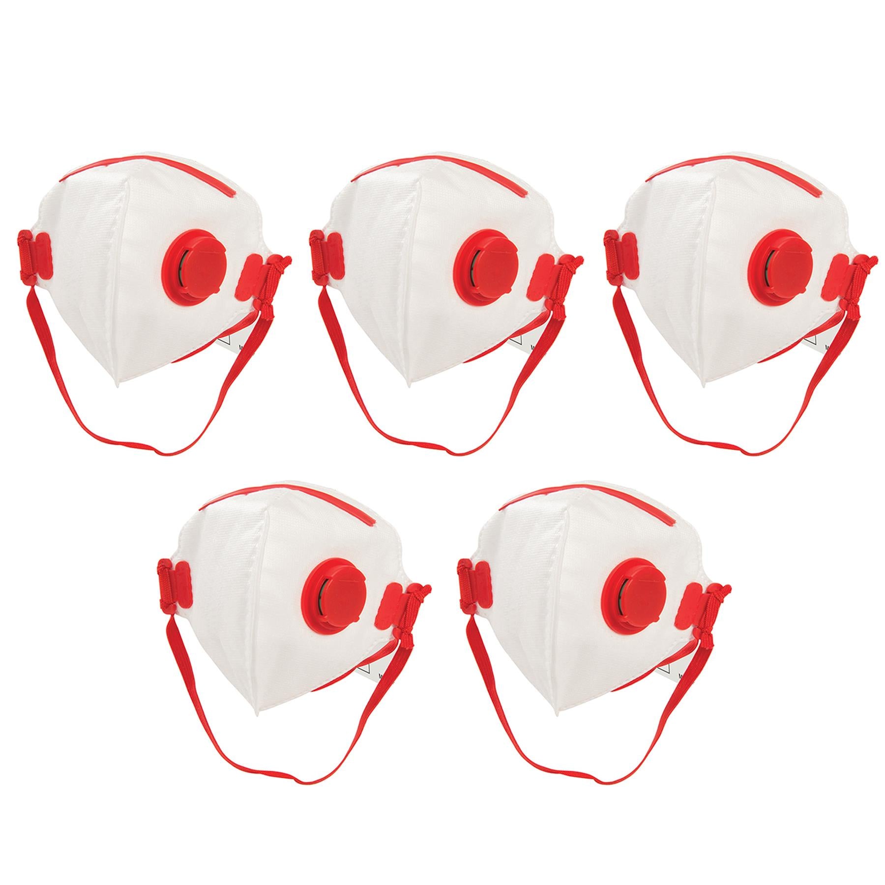 5 Pc Face Mask Respirator Valved