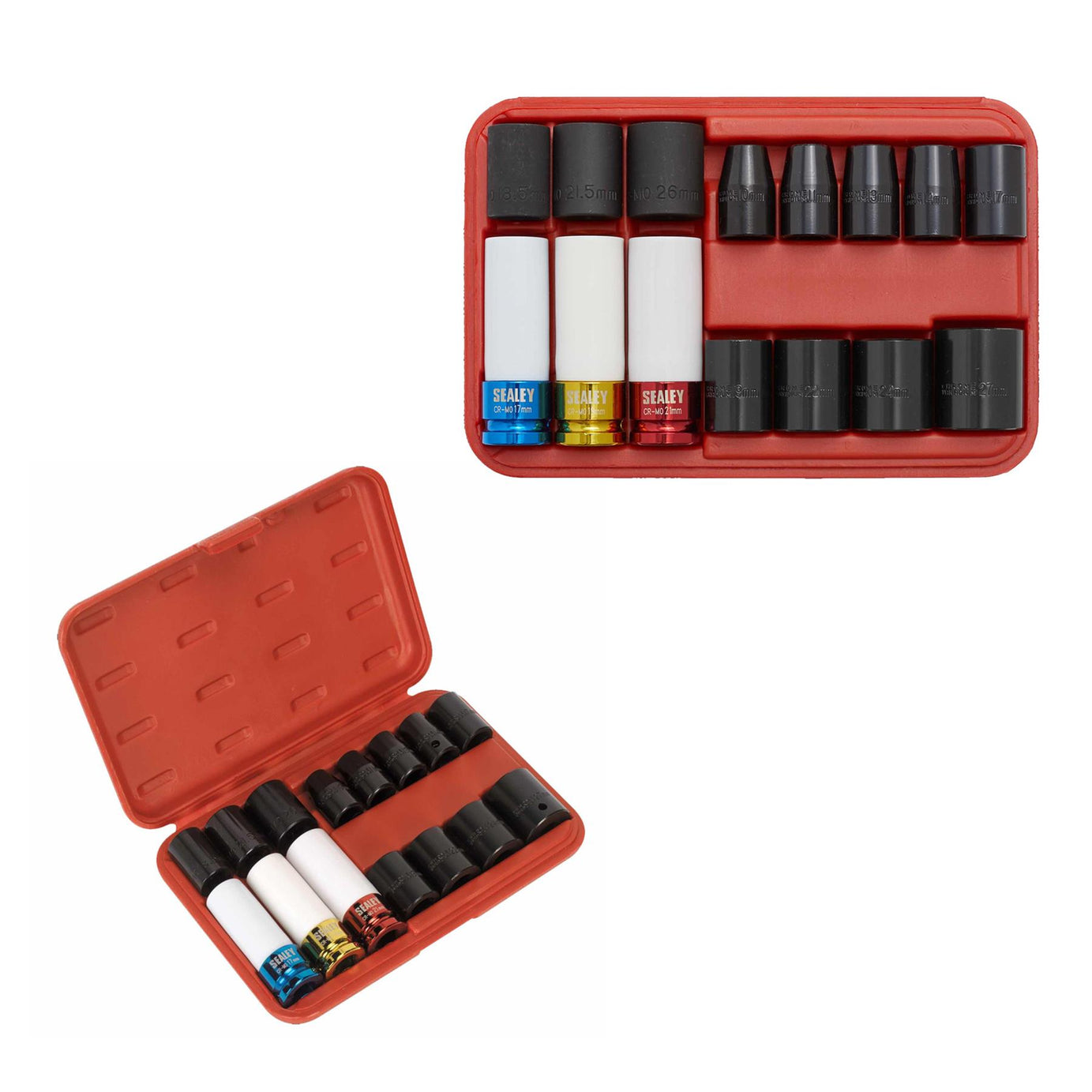 Impact Socket & Wheel Nut Remover Set 15pc 1/2"Sq Drive. Sealey