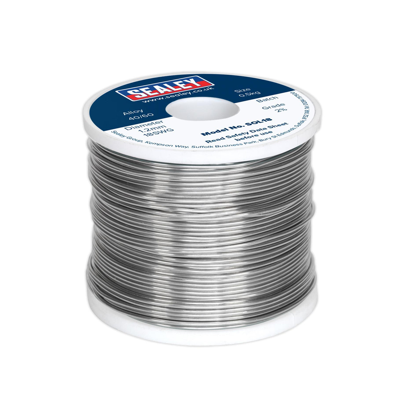 Sealey Solder Wire Quick Flow 1.2mm/18SWG 40/60 0.5kg Reel