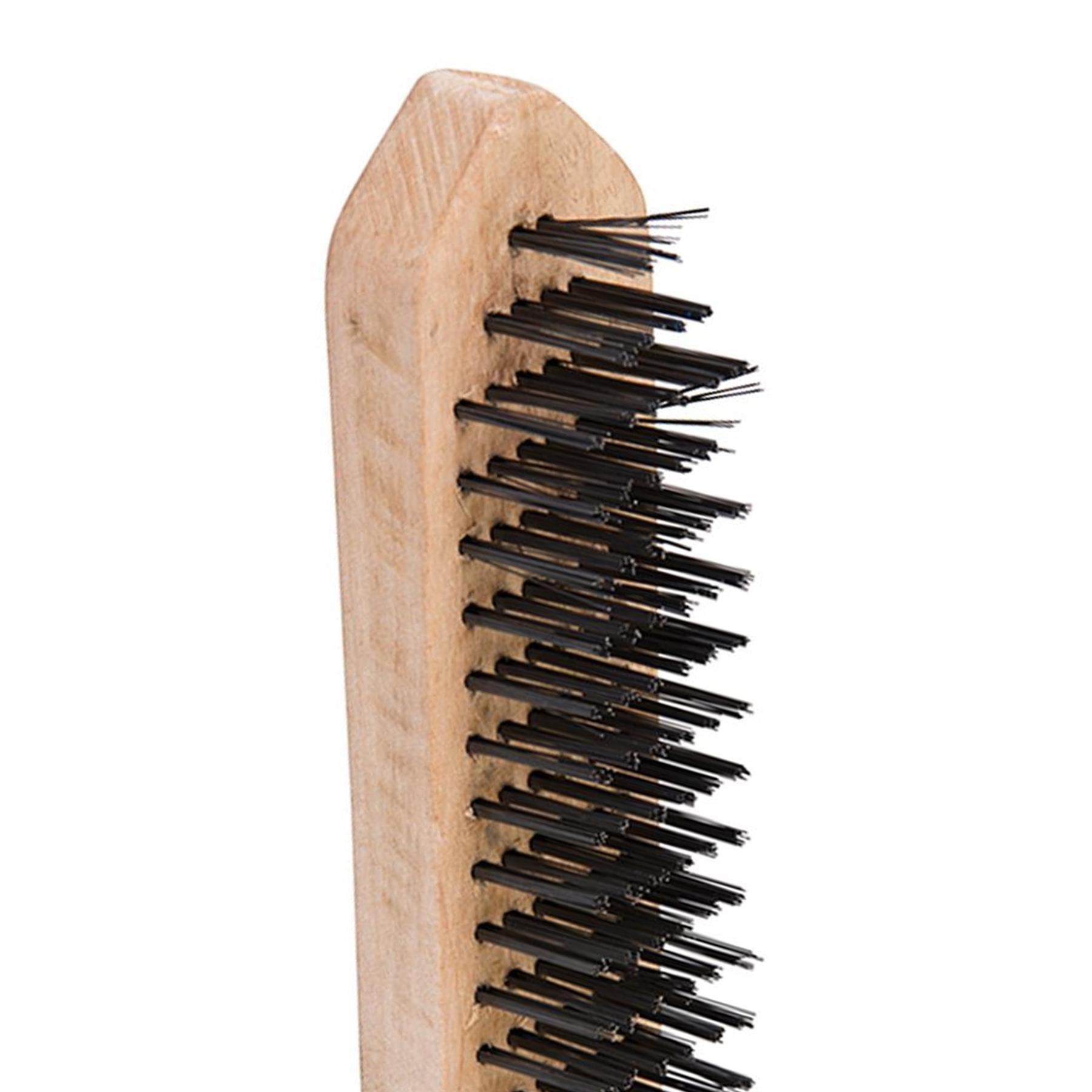 Heavy Duty Wire Brush 6 Row Bristles Large Paint Rust Cleaner 20mm X 290mm
