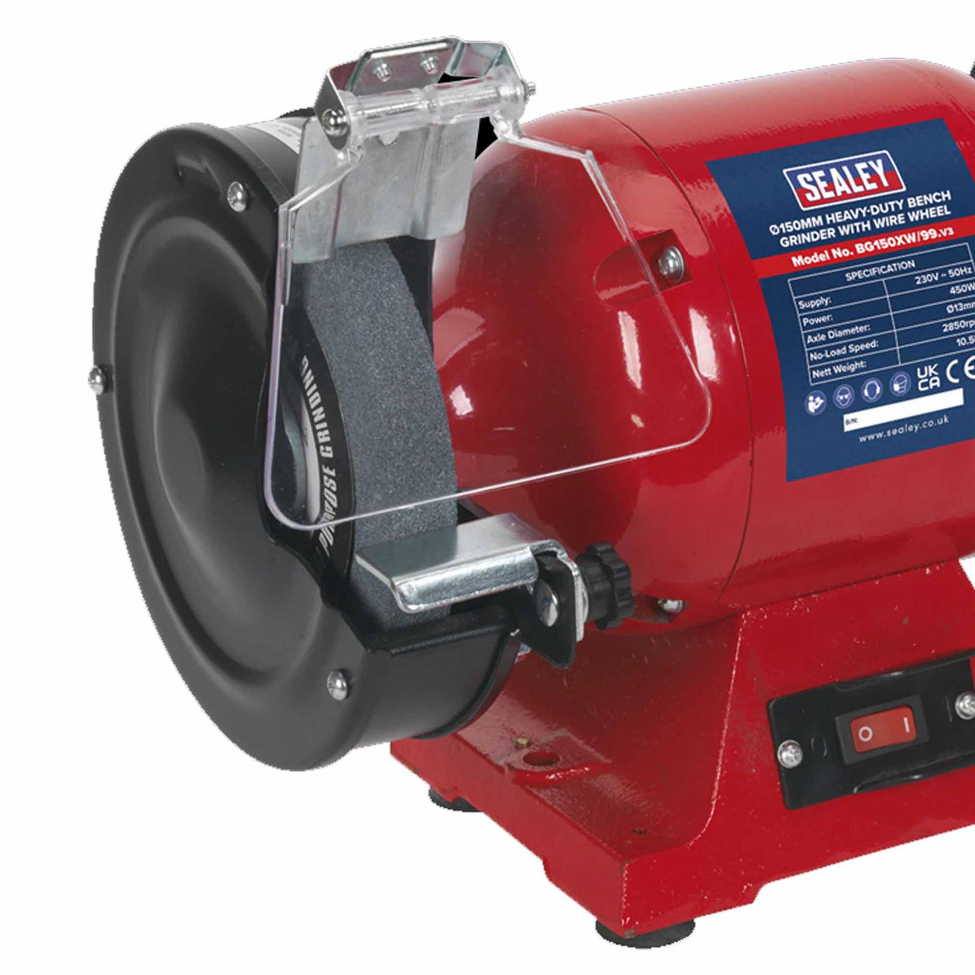 Sealey Bench Grinder Ø150mm with Wire Wheel 450W/230V Heavy-Duty