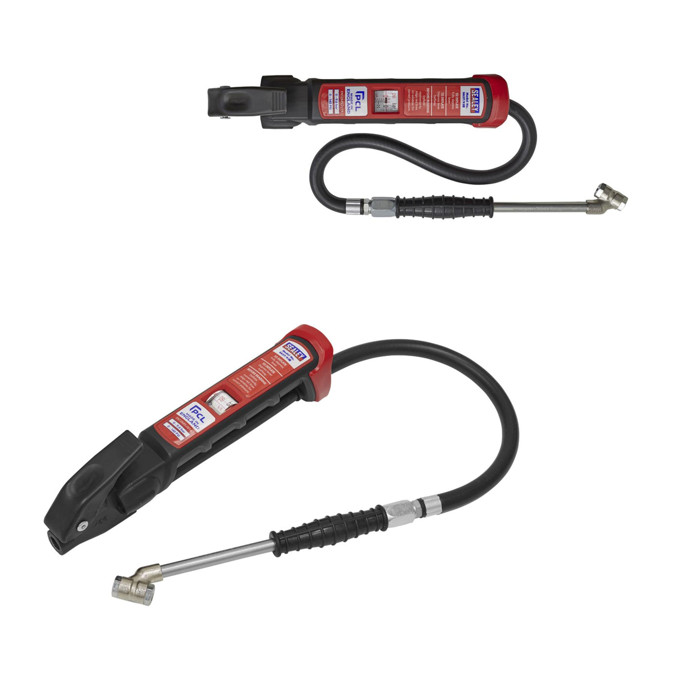 Sealey Premier Anodised Tyre Inflator with Twin Push-On Connector