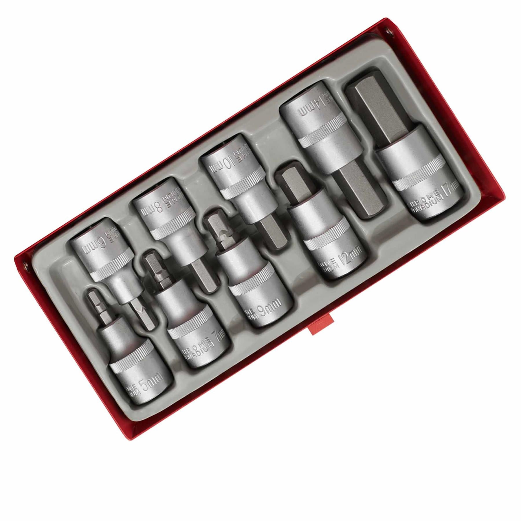Sealey Hex Socket Bit Set 9pc 1/2"Sq Drive