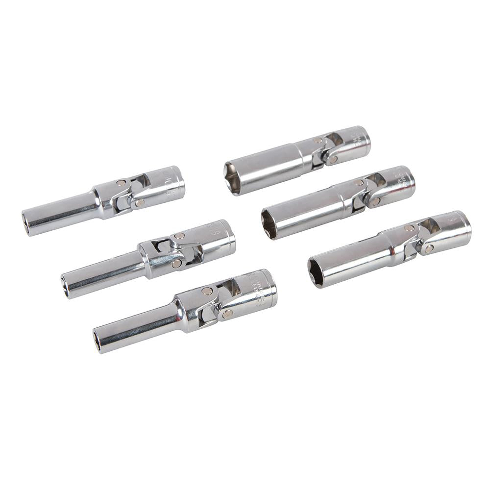 Glow Plug & Spark Plug Socket Set 6 3/8" / 8 - 16mm With Double-Pin Type Joint