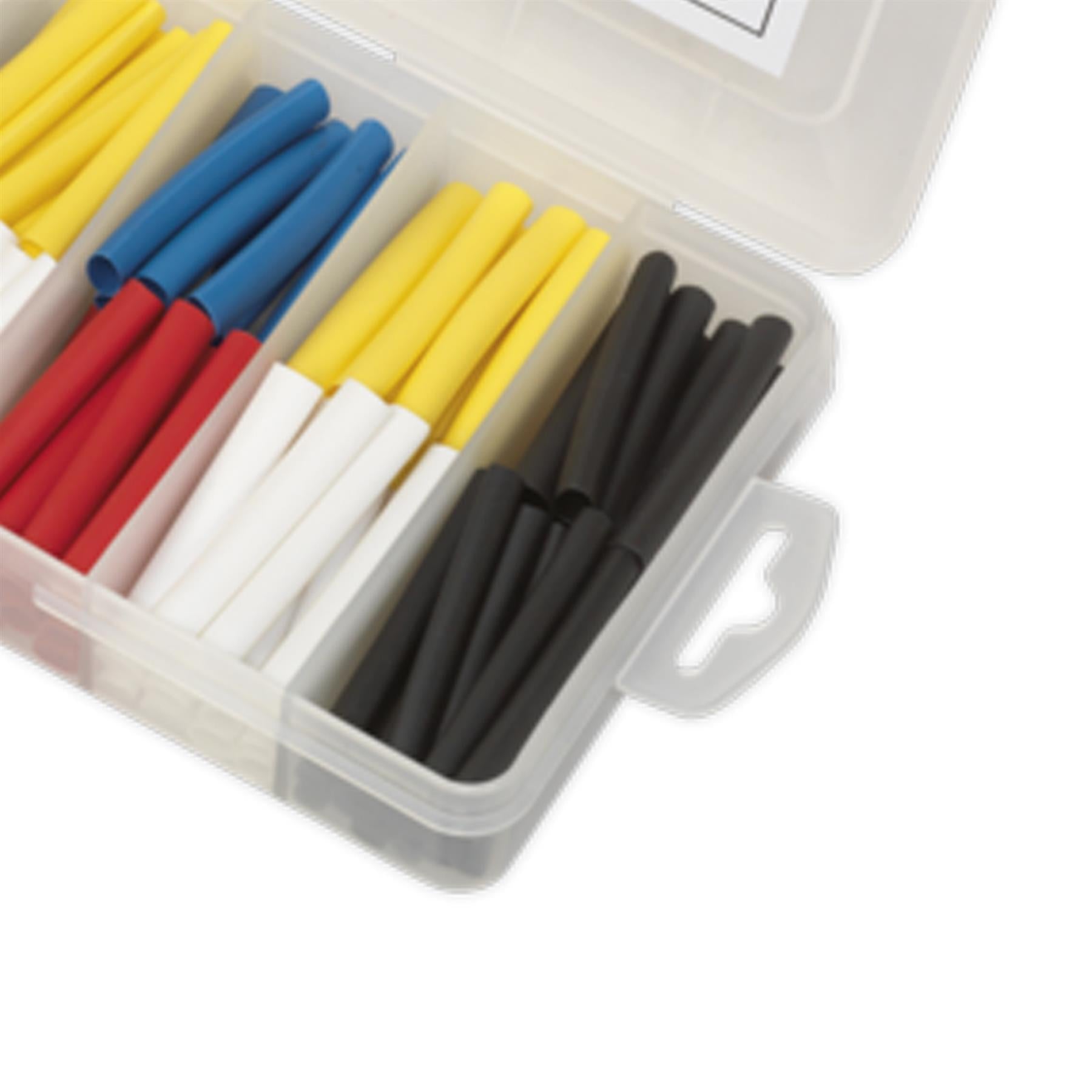 Sealey Heat Shrink Tubing Assortment 180pc 50 & 100mm Mixed Colours