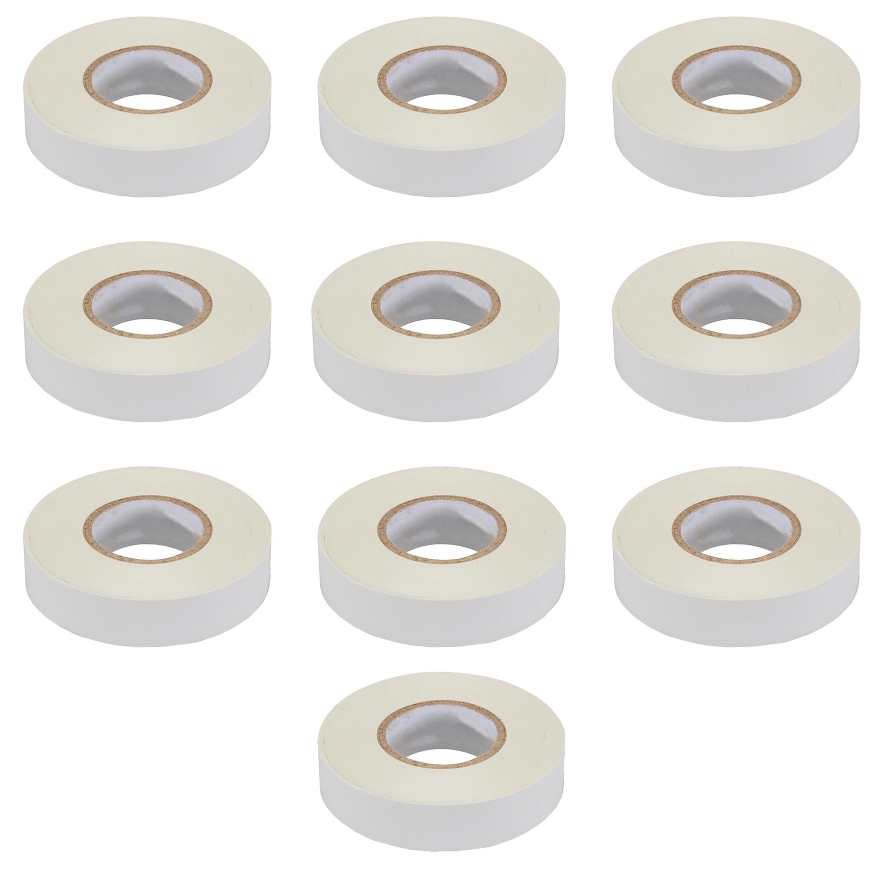 Electrical Pvc Insulation Insulating Tape 22m Flame Retardant Rolls White 10 Rolls