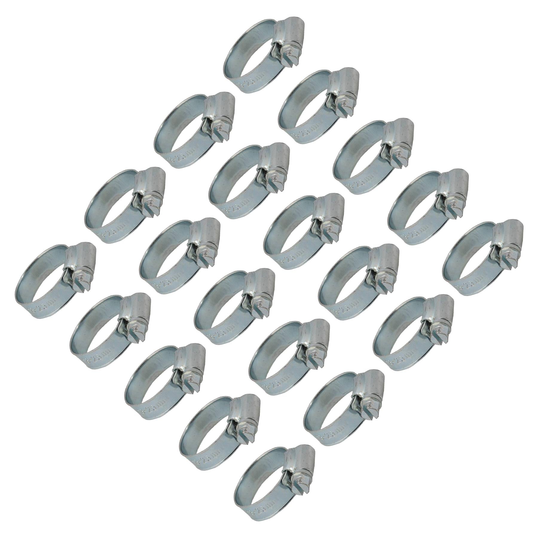 20 x Hose Clips Genuine Worm Drive Fuel Hose Clamps Clips 18 - 25mm