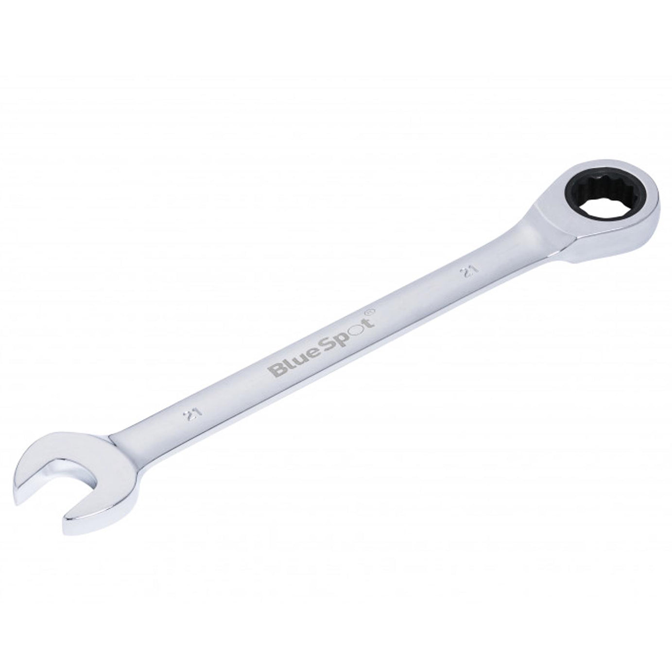 BlueSpot 21mm Fixed Head Ratchet Spanner Metric Chrome Vanadium 72 Teeth