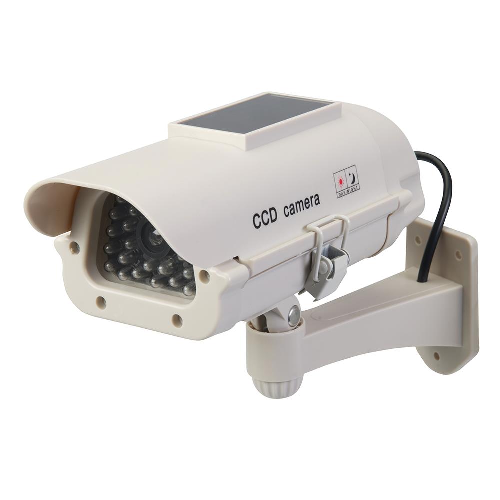 Solar-Powered Dummy CCTV Camera With Led Solar-Powered Weatherproof Deterrent