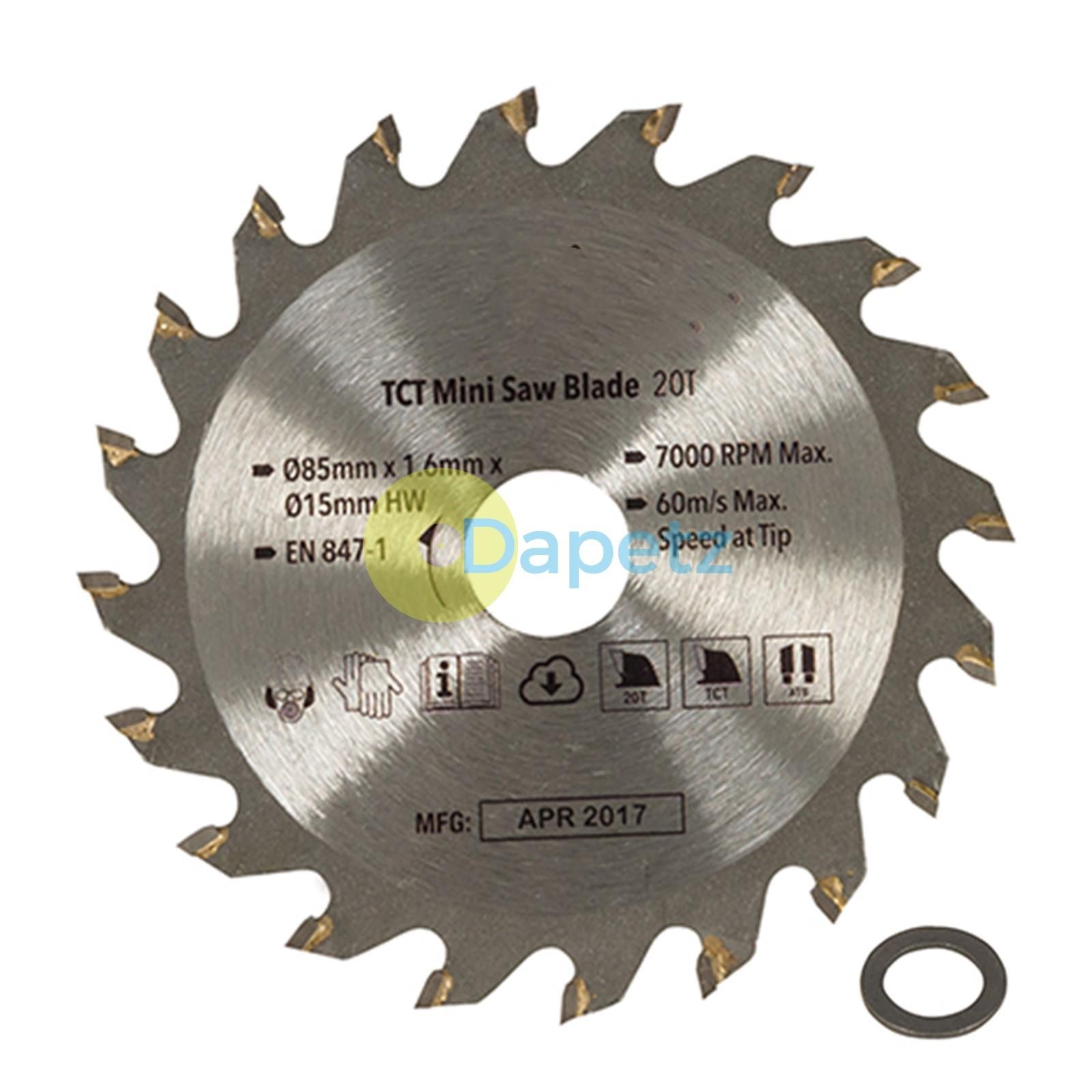 Mini Saw Blade Set Contains TCT Blade, HSS Blade & Continuous Rim Diamond Blade