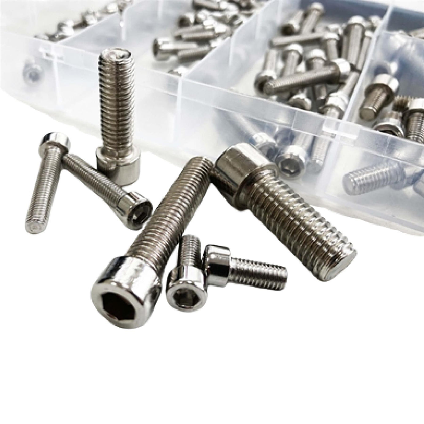 106Pcs Assorted Stainless Steel Hex Screws 201 S/S Hex Cap Bolts and Nuts