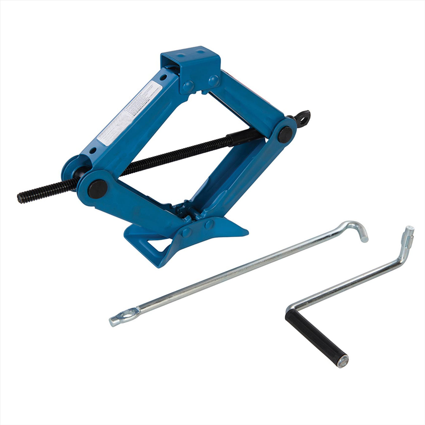 Scissor Jack 1Tonne Powder Coated Zinc Plated Compact Design With Folding Handle