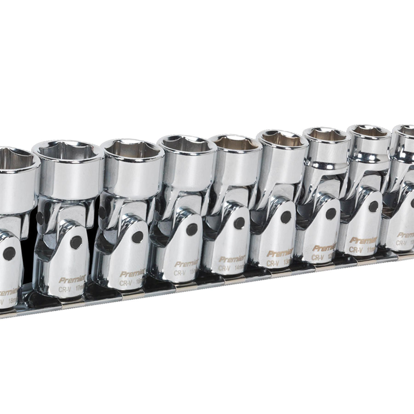 Sealey Universal Joint Socket Set 10pc 3/8"Sq Dr 6pt WallDrive MM