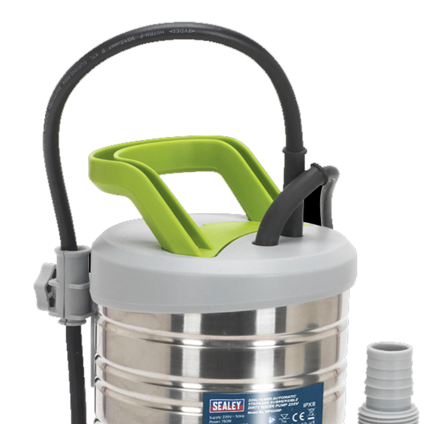 Sealey Submersible Stainless Water Pump Auto Dirty Wtr 225L/min 230V