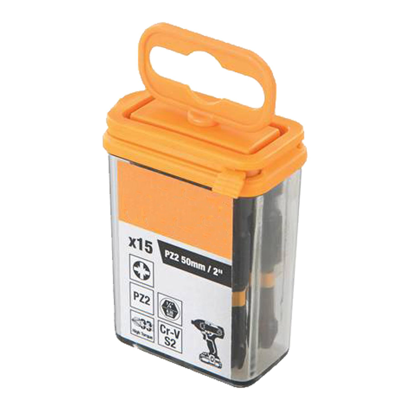 Pozi Screwdriver Impact Bit PZ2 High Torque Premium S2 Steel Drills 50mm 15pcs