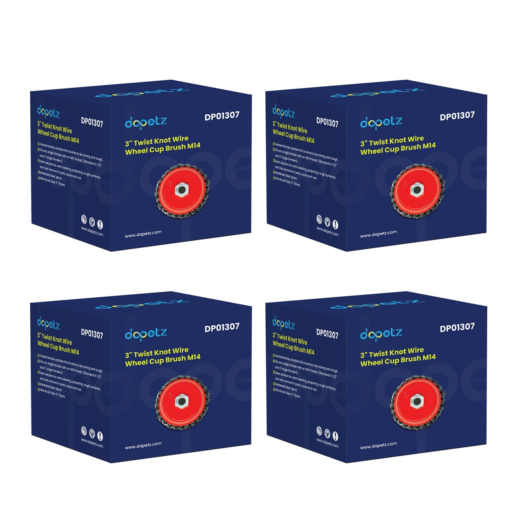 Twist Knot Wire Wheel Cup M14 Crew Brush Sets for 3" Angle Grinder