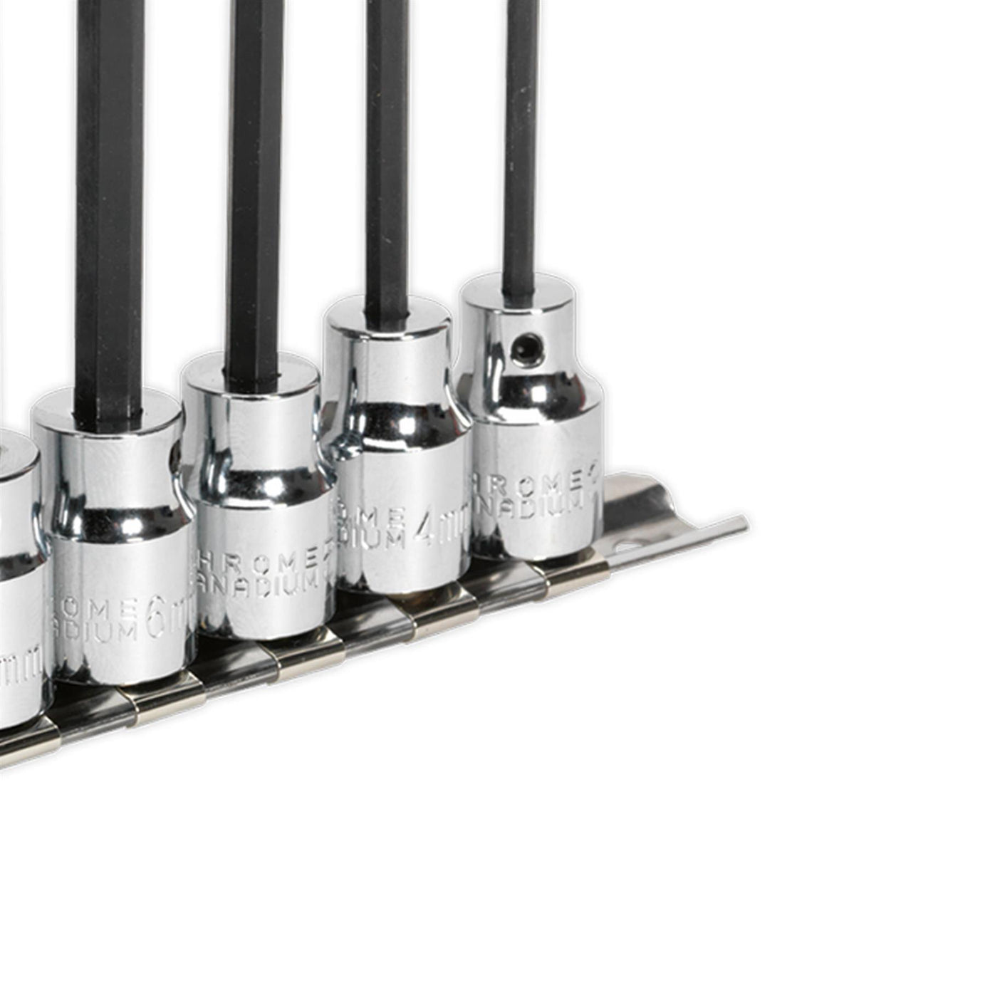 Sealey Hex Socket Bit Set 7pc 3/8"Sq Drive 110mm Metric