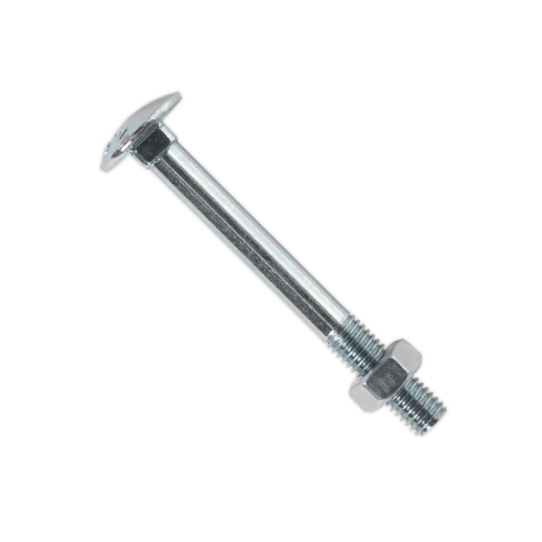 Sealey Coach Bolt & Nut DIN 603 - M8 x 75mm Zinc Pack of 50