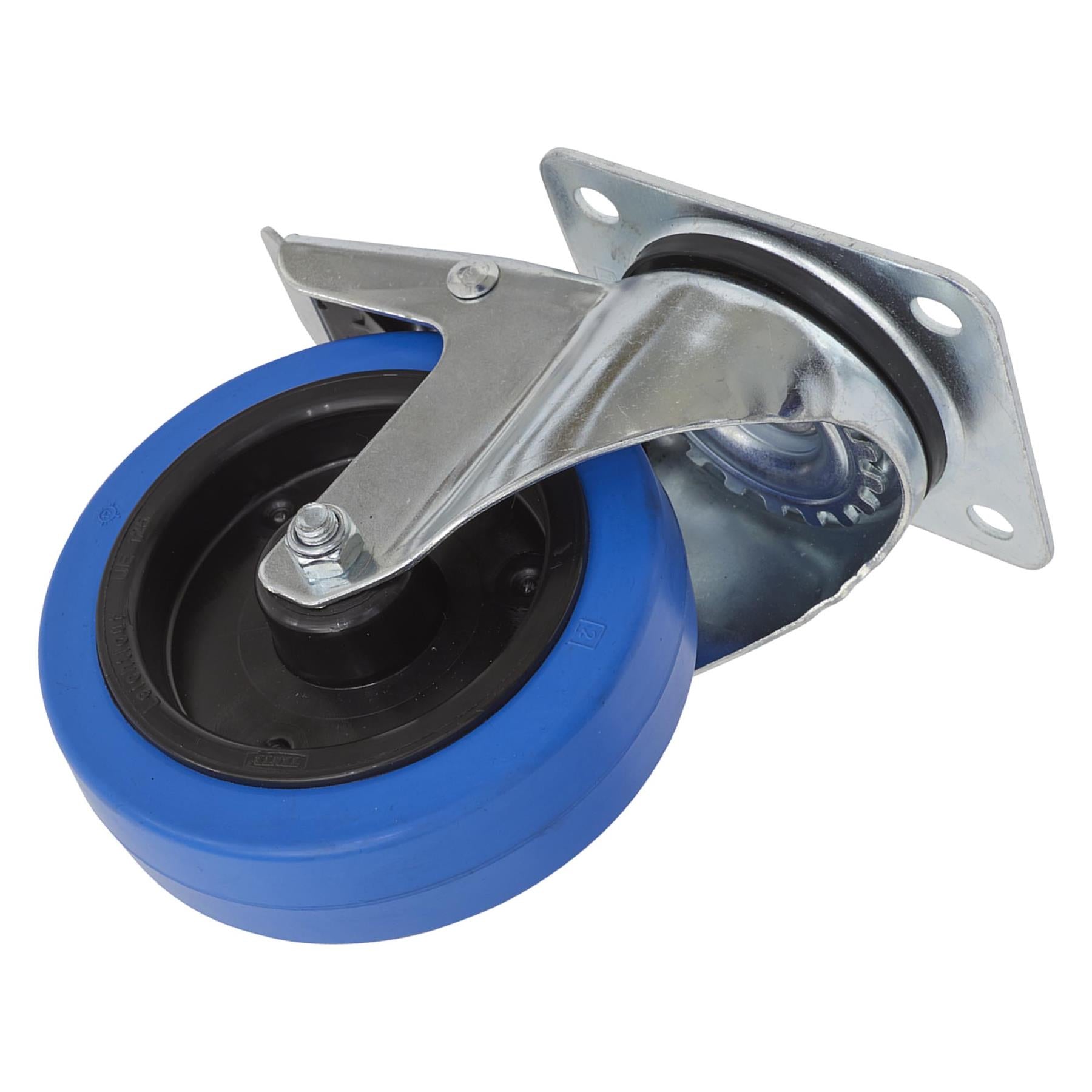 Sealey Castor Wheel Swivel Plate with Total Lock 125mm